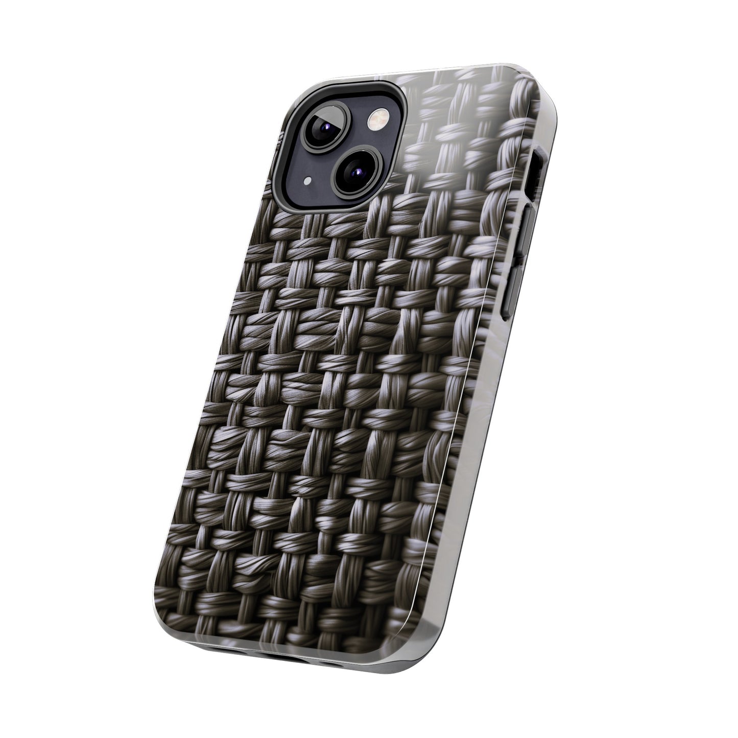 Black Basket Weave Design Tough iPhone Case