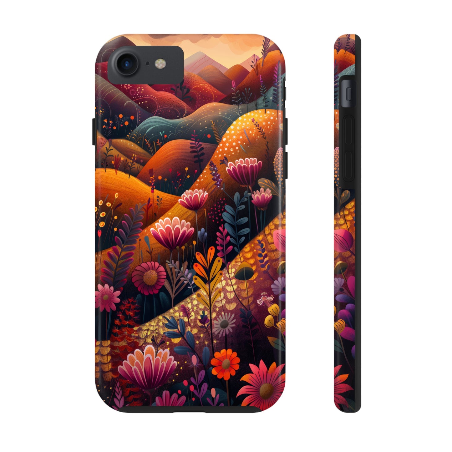 Colorful Japanese Art Print Design, Tough iPhone Case