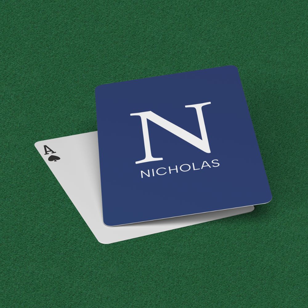 Custom Playing Cards, Personalized Poker Cards Name Monogram, Game Night Gift