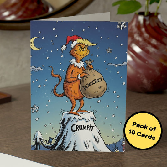 Funny Trump Grinch Christmas Card, Anti Trump Holiday Card, Grinch Who Stole Democracy, Liberal Humor, Political Gag Gift, Satire Art