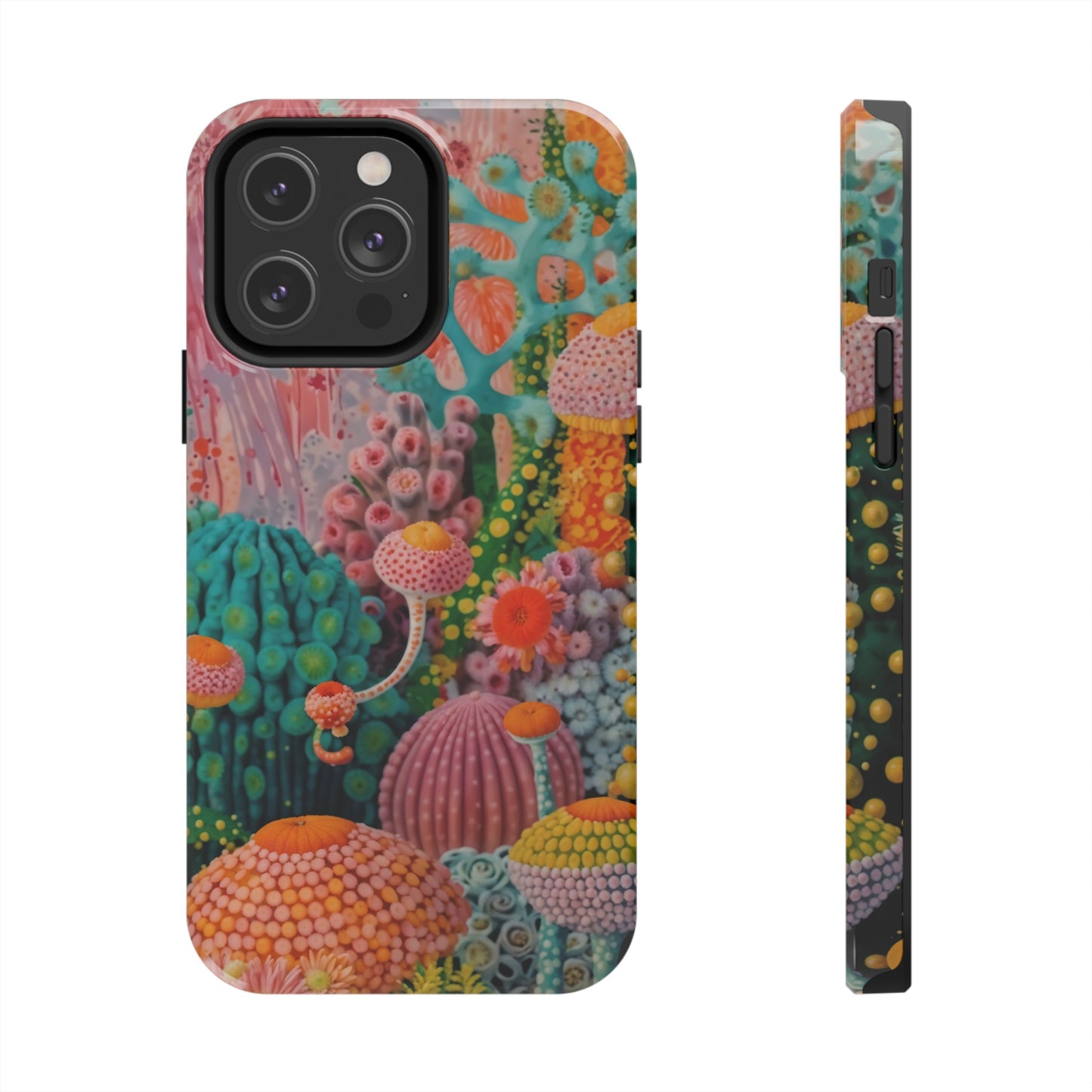 Colorful Japanese Art Print Design Inspired By Yayoi Kusama, Tough Impact Resistant 2-piece design iPhone Case