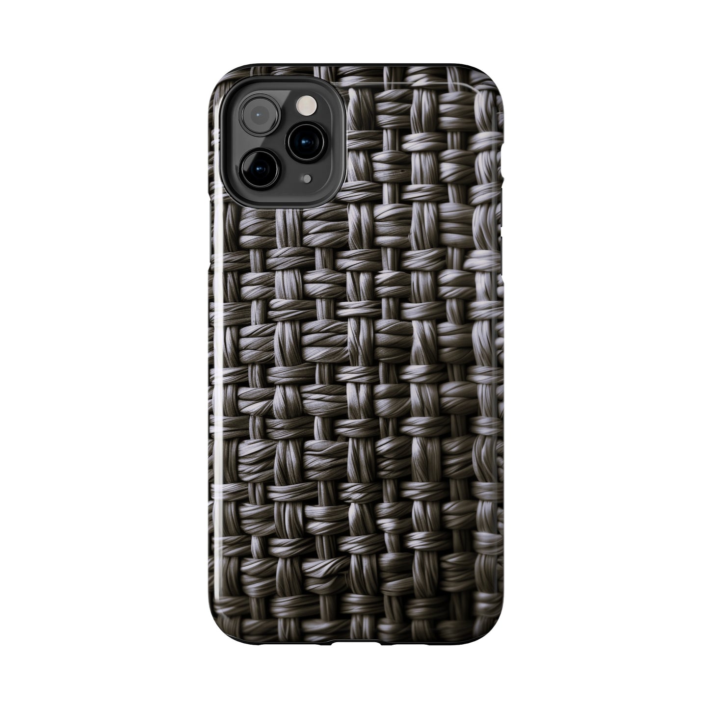 Black Basket Weave Design Tough iPhone Case