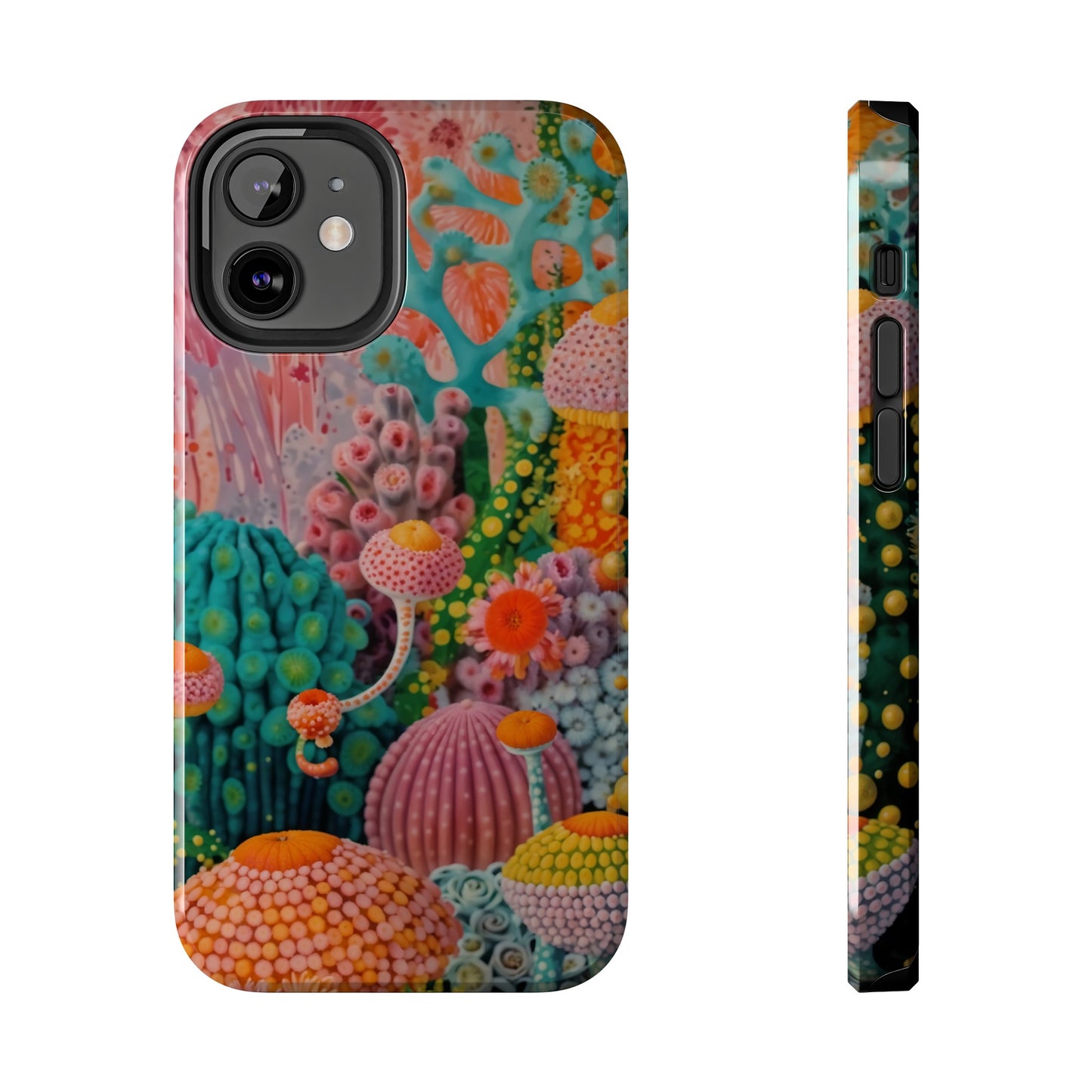 Colorful Japanese Art Print Design Inspired By Yayoi Kusama, Tough Impact Resistant 2-piece design iPhone Case