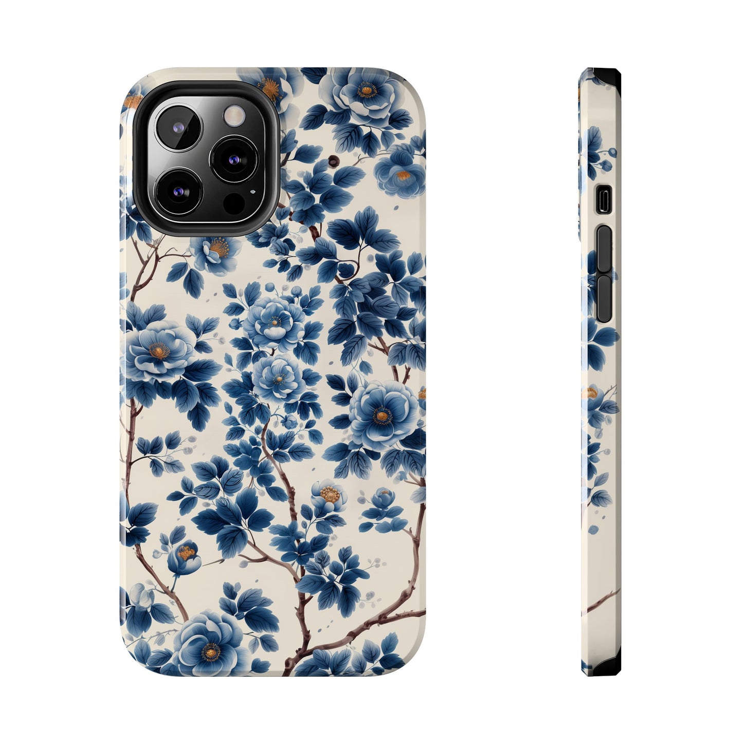 Blue Flowers Tough iPhone Case Chinese Porcelain Artwork