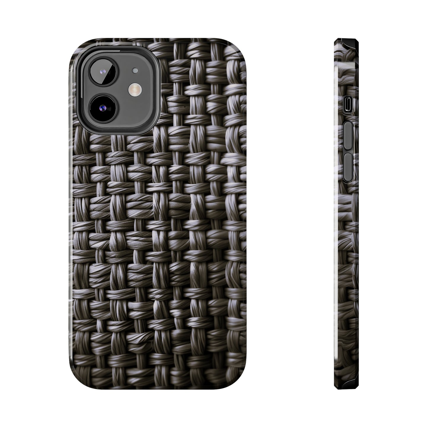 Black Basket Weave Design Tough iPhone Case