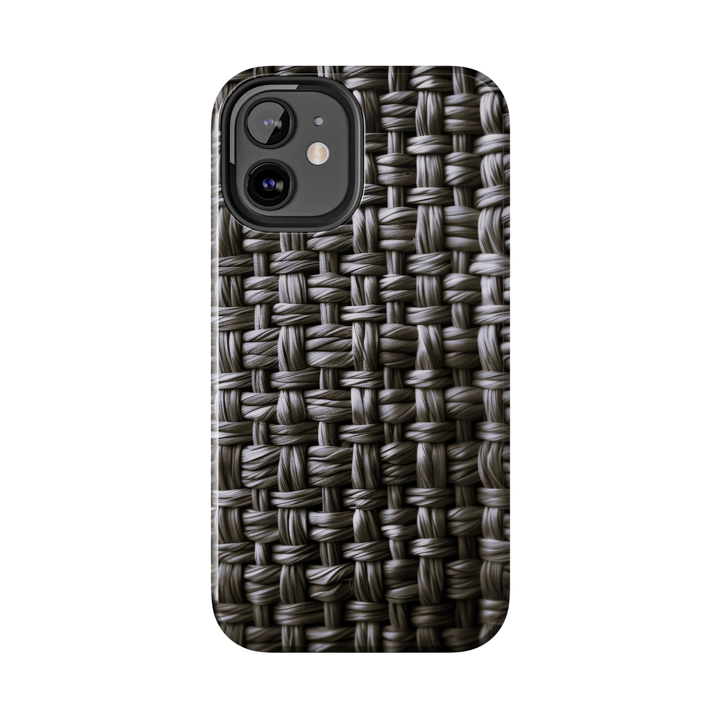 Black Basket Weave Design Tough iPhone Case