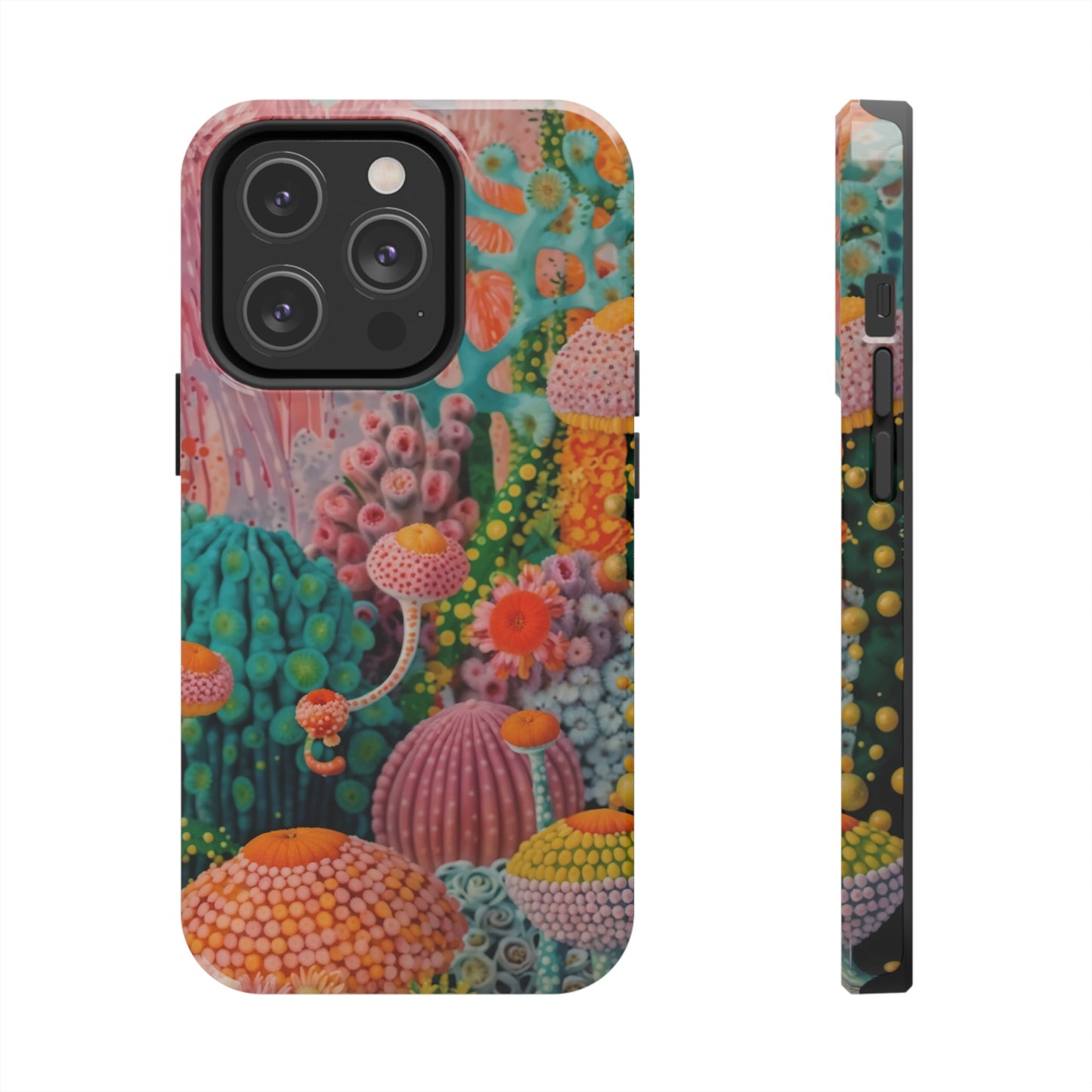 Colorful Japanese Art Print Design Inspired By Yayoi Kusama, Tough Impact Resistant 2-piece design iPhone Case