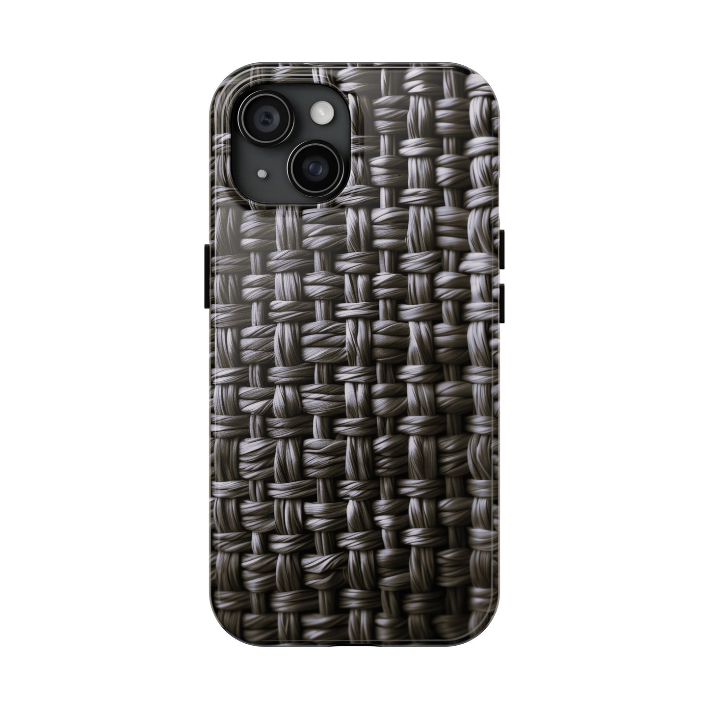 Black Basket Weave Design Tough iPhone Case