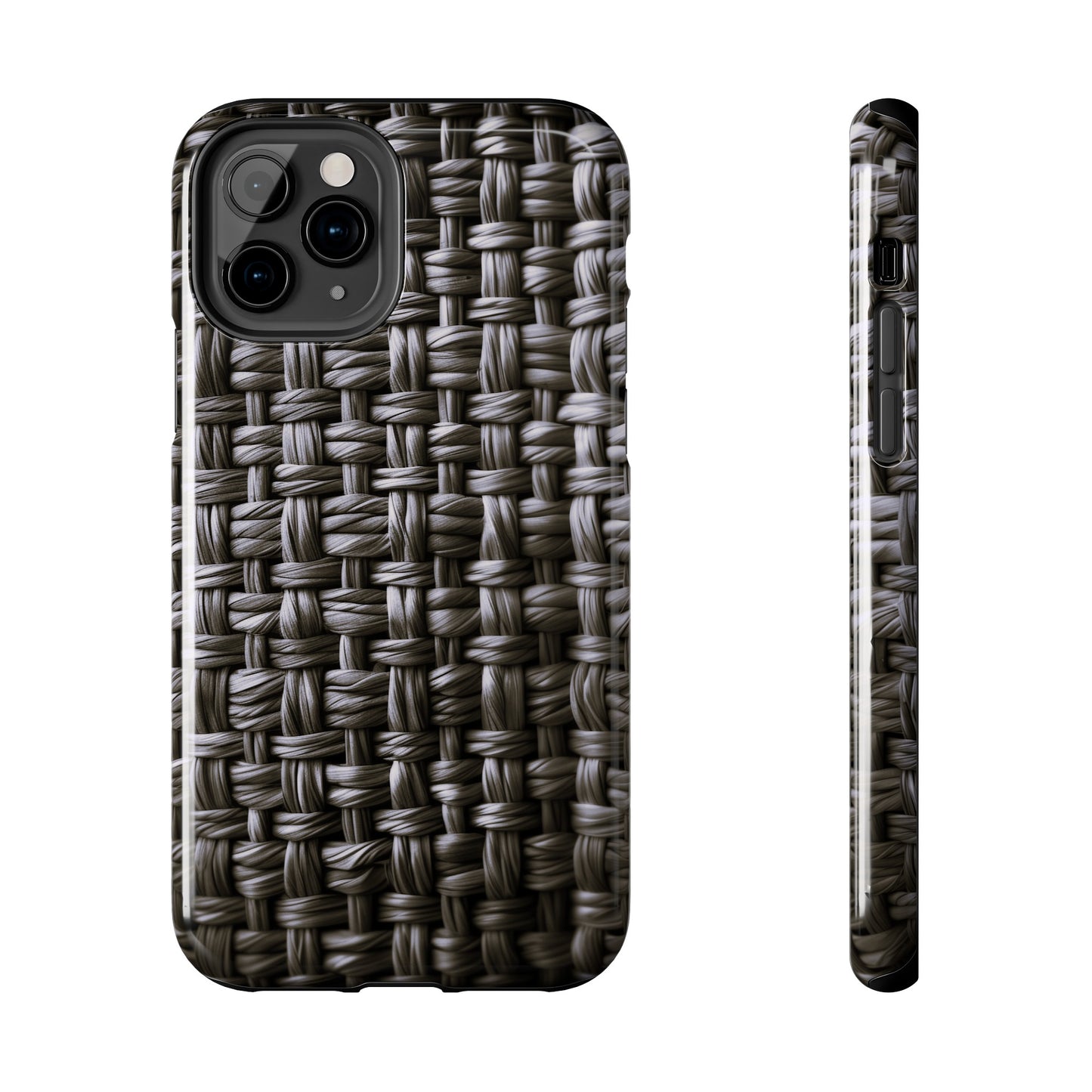 Black Basket Weave Design Tough iPhone Case