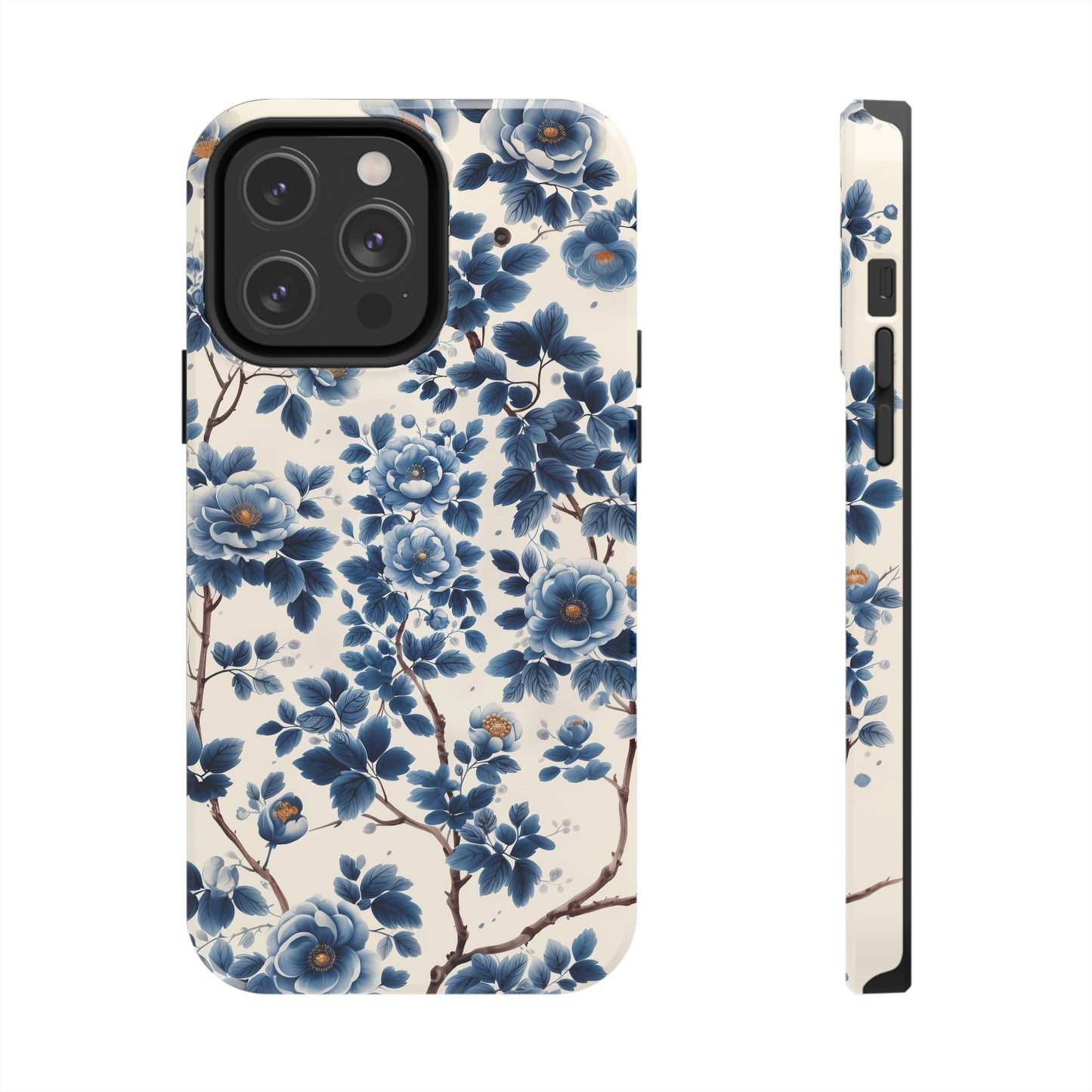 Blue Flowers Tough iPhone Case Chinese Porcelain Artwork