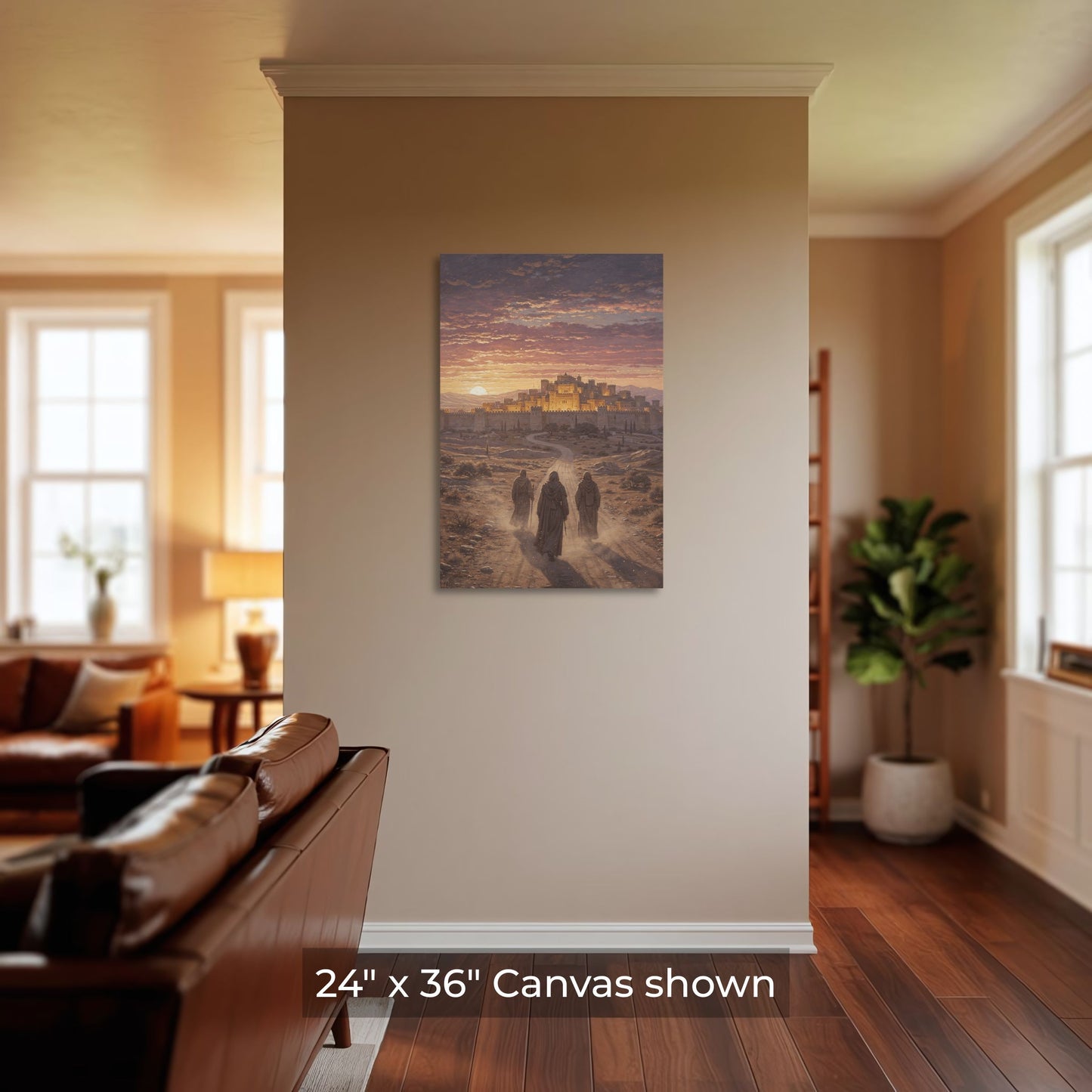 Ancient Road to Jerusalem, Cinematic Jesus Canvas Wall Art