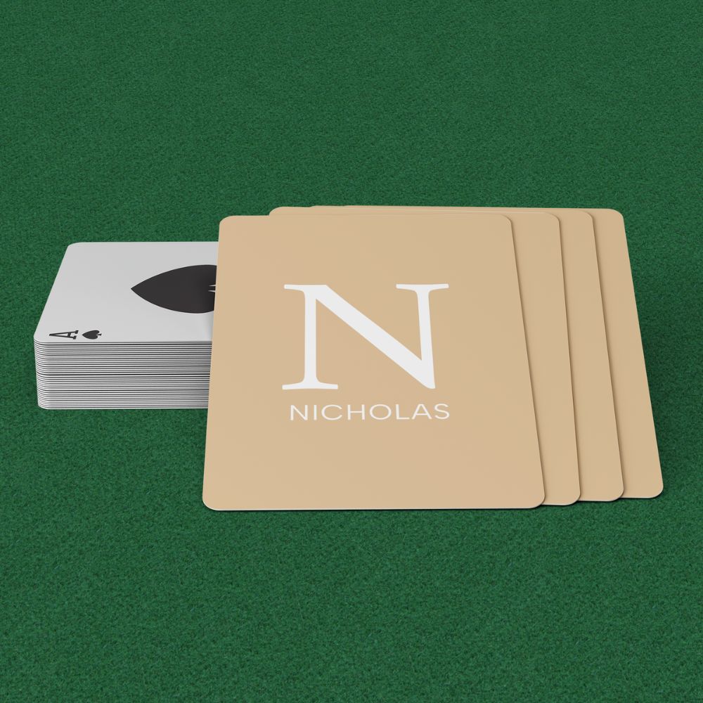 Custom Playing Cards, Personalized Poker Cards Name Monogram, Game Night Gift