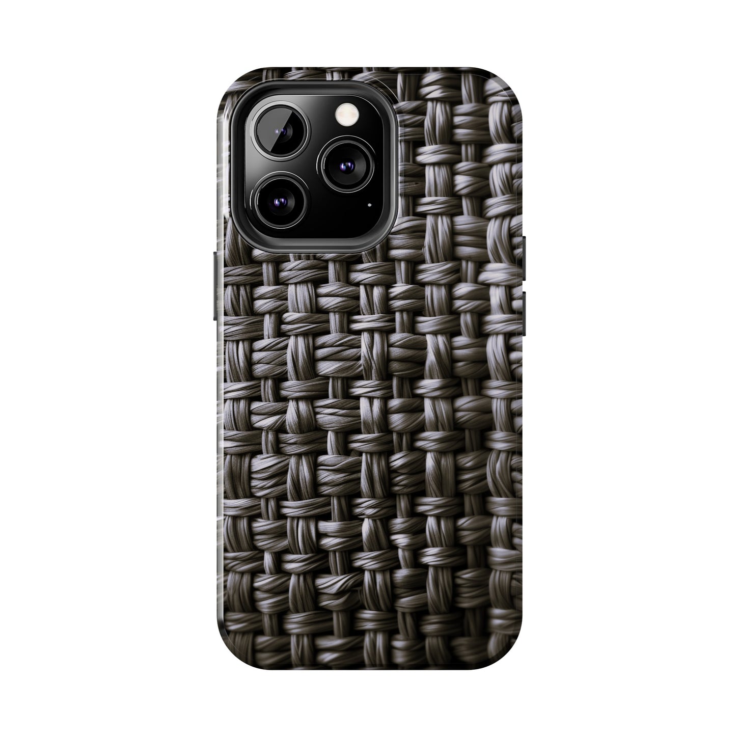 Black Basket Weave Design Tough iPhone Case