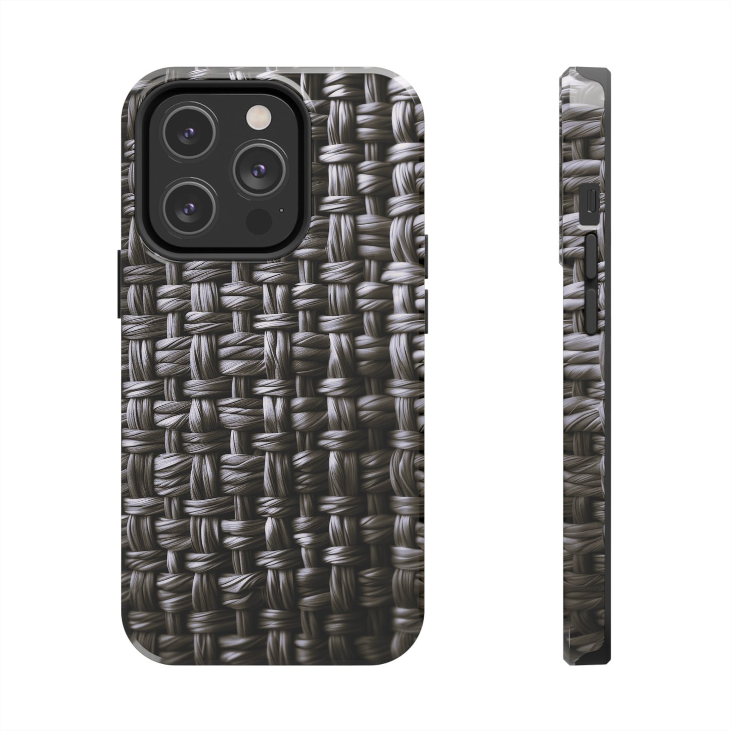 Black Basket Weave Design Tough iPhone Case