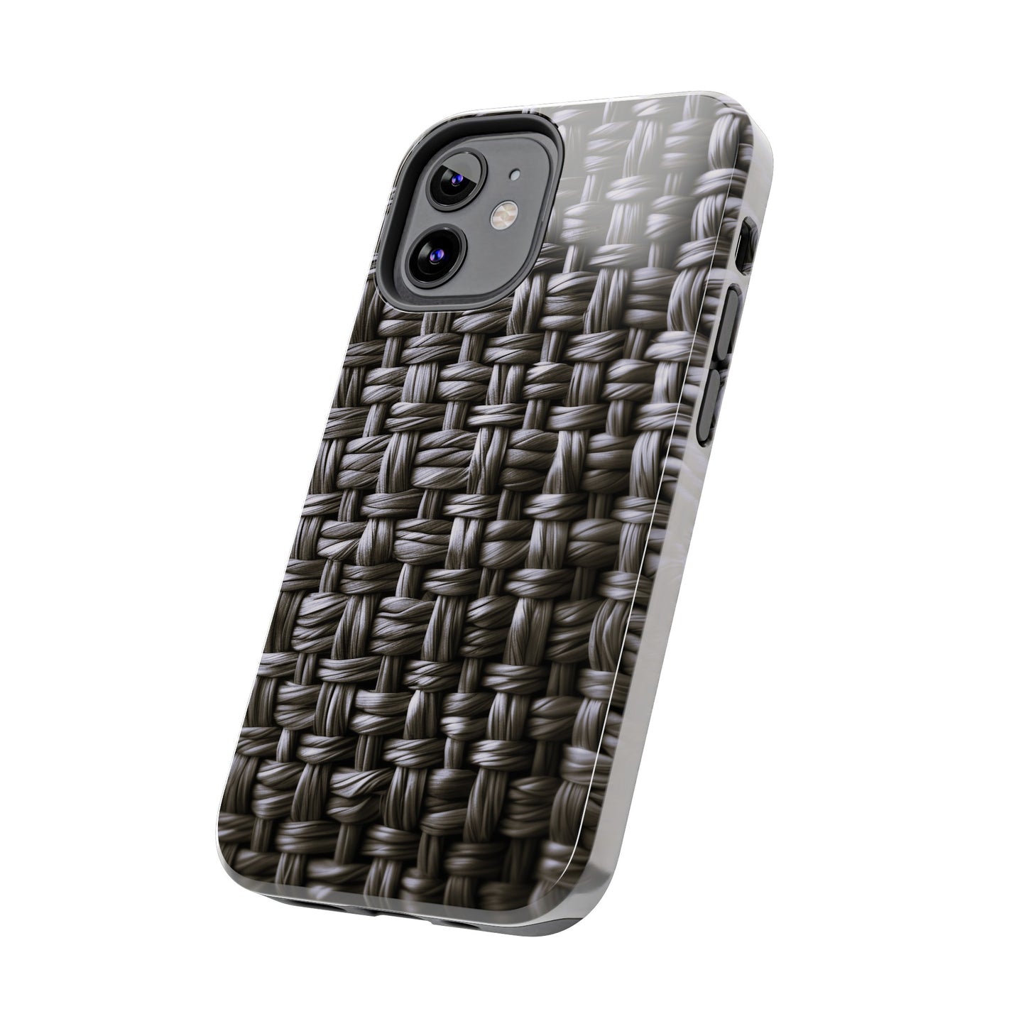 Black Basket Weave Design Tough iPhone Case