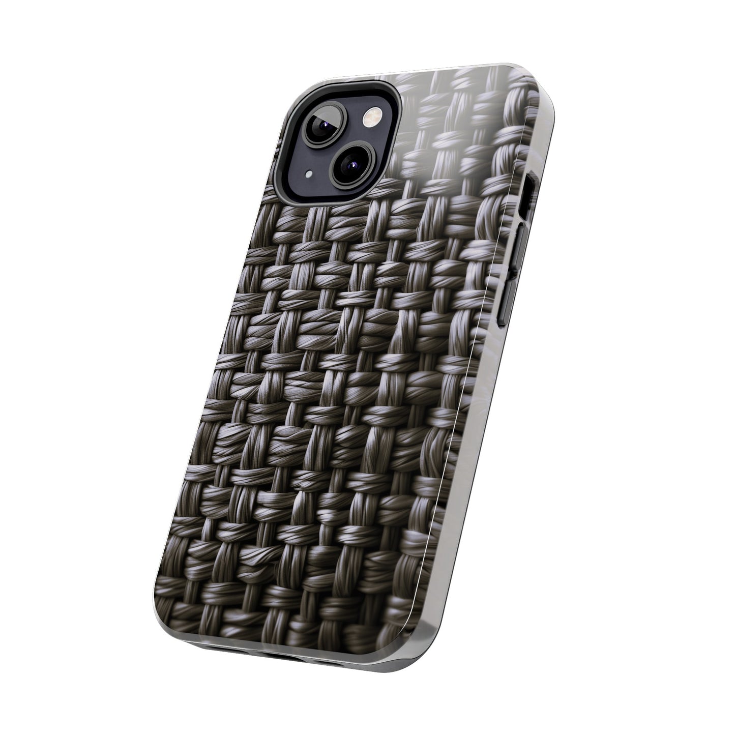 Black Basket Weave Design Tough iPhone Case