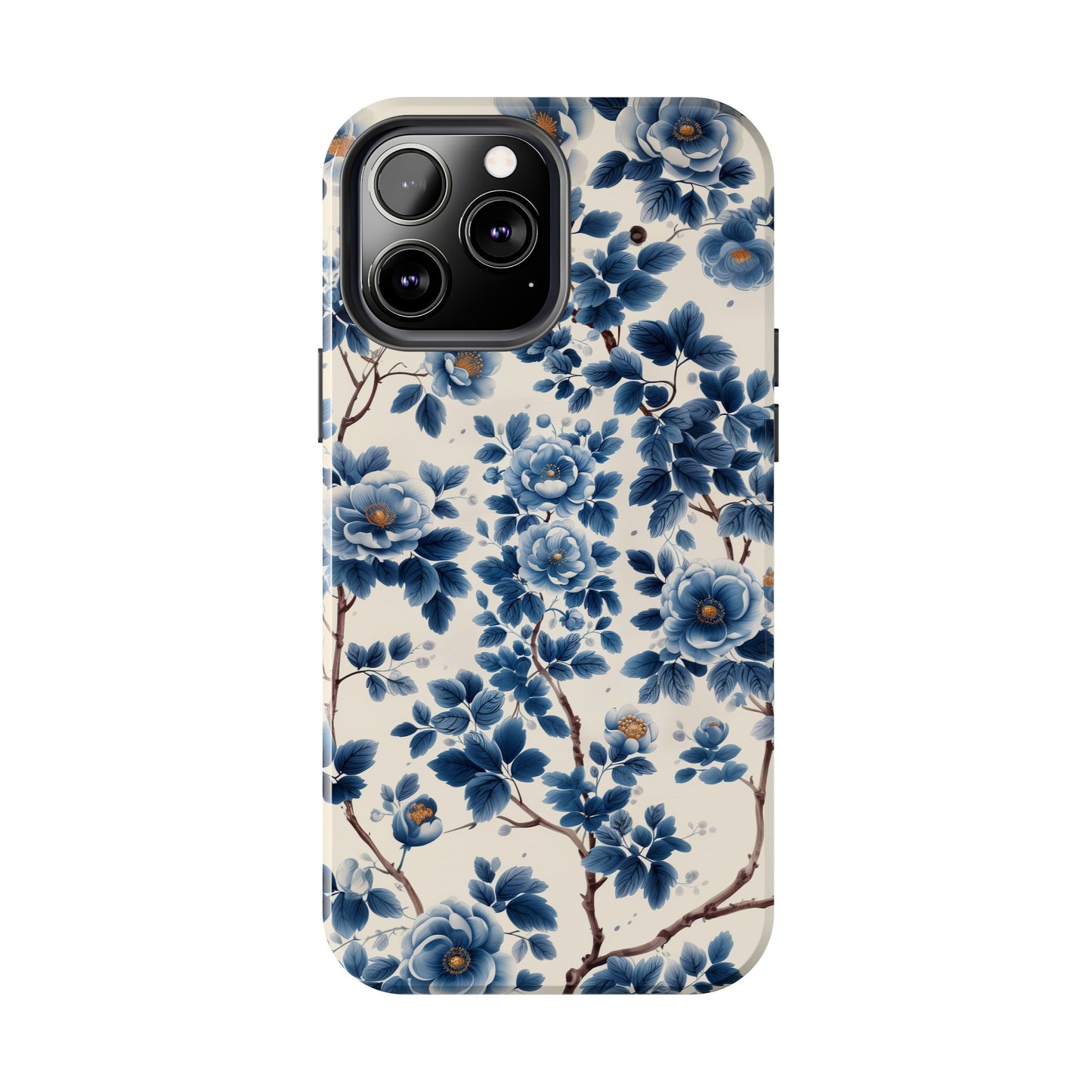 Blue Flowers Tough iPhone Case Chinese Porcelain Artwork