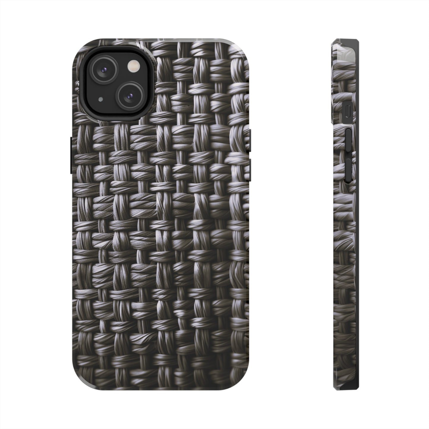 Black Basket Weave Design Tough iPhone Case