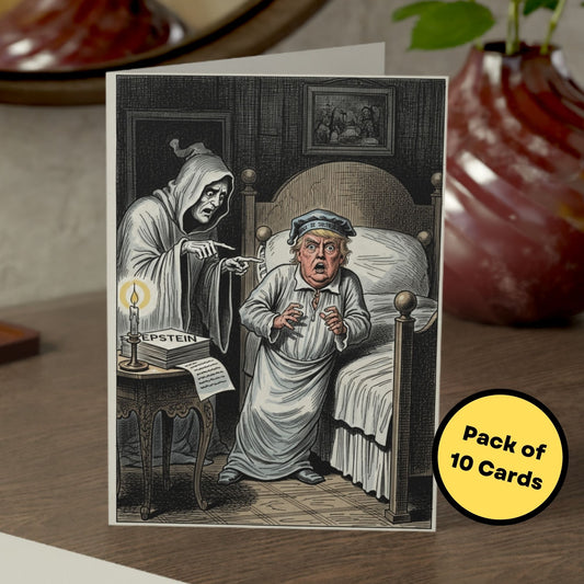 Anti Trump Christmas Carol Card, Scrooge Parody Holiday Card, Funny Epstein Humor, Liberal Anti-Trump Gift, Literary Political Satire