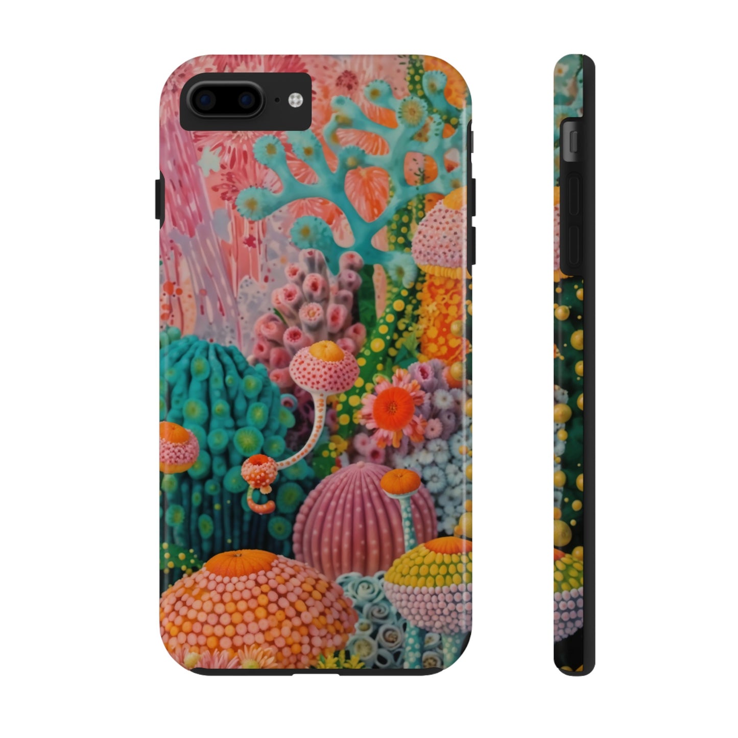 Colorful Japanese Art Print Design Inspired By Yayoi Kusama, Tough Impact Resistant 2-piece design iPhone Case