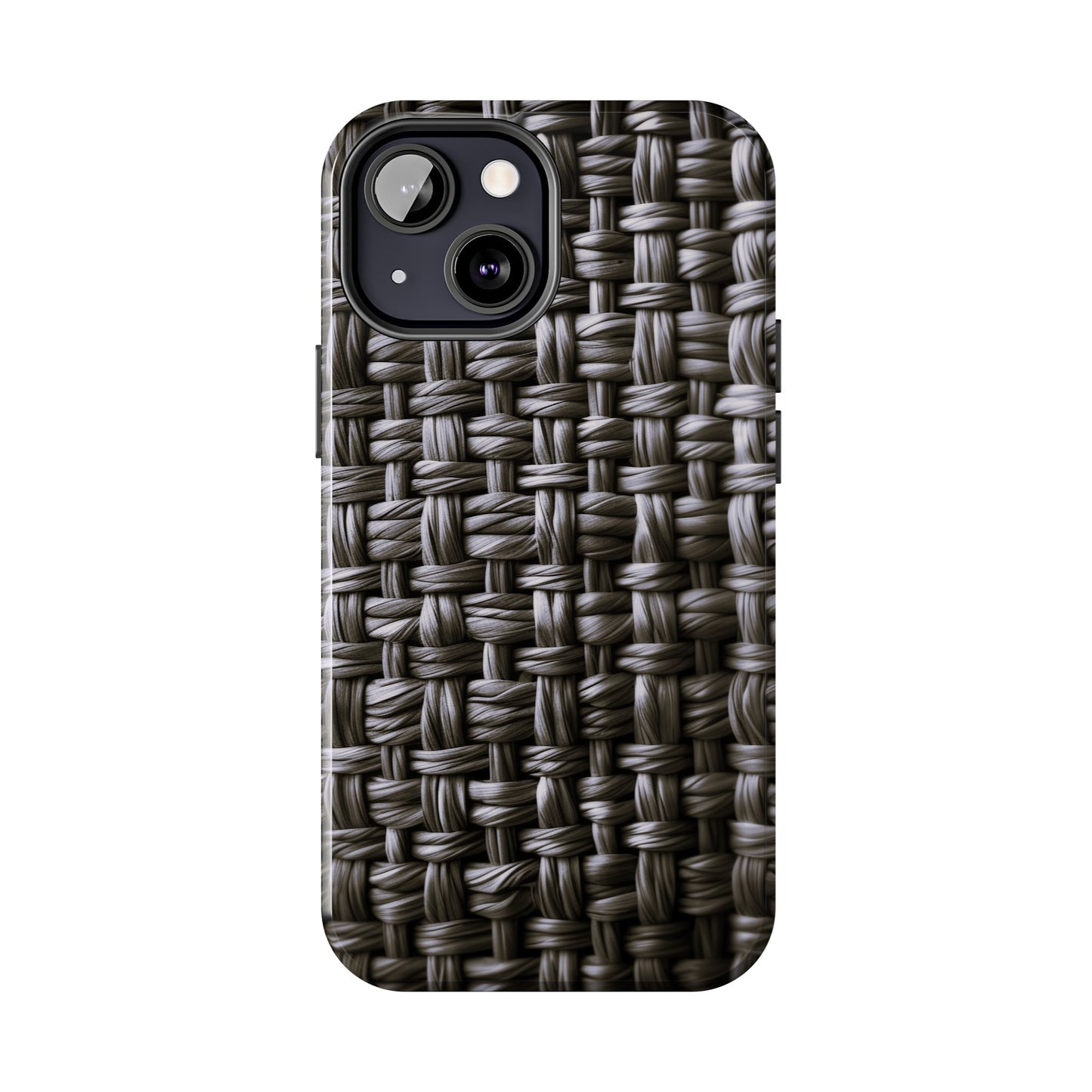 Black Basket Weave Design Tough iPhone Case