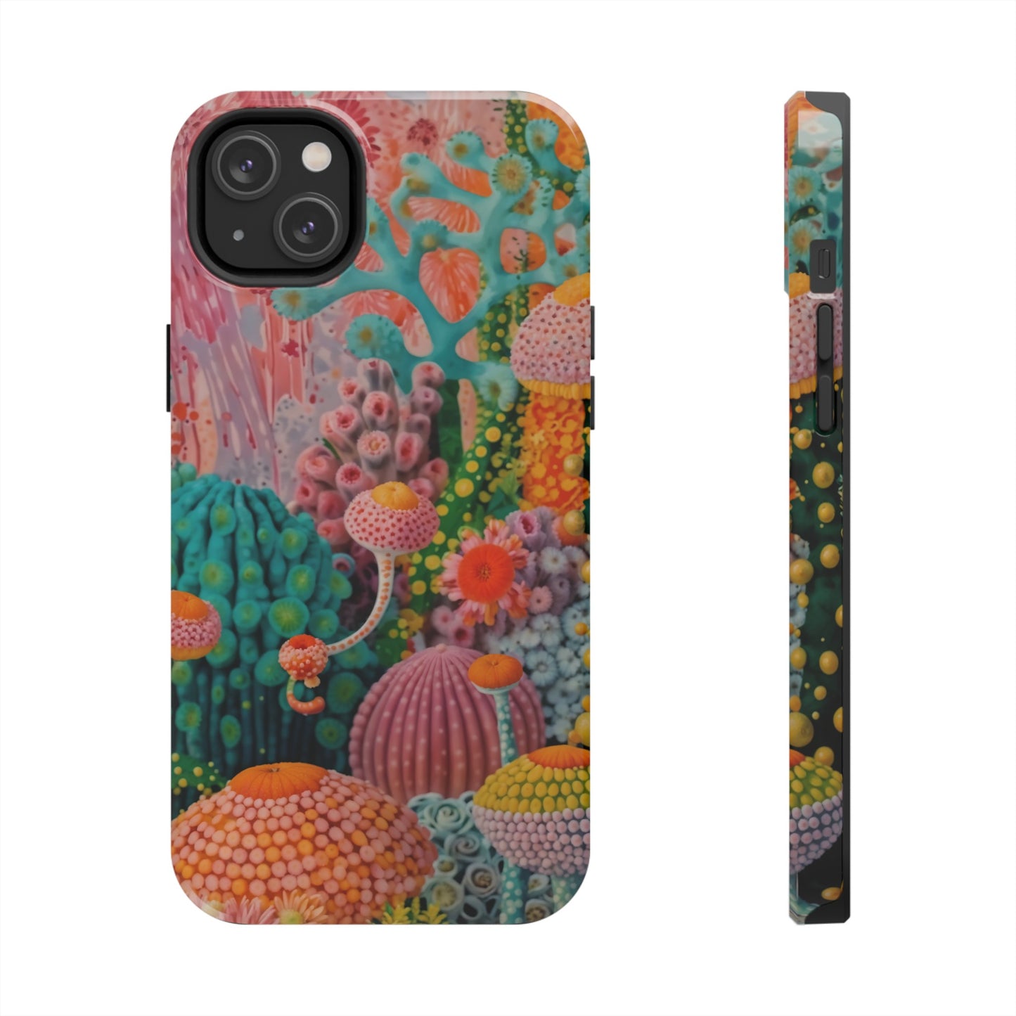 Colorful Japanese Art Print Design Inspired By Yayoi Kusama, Tough Impact Resistant 2-piece design iPhone Case