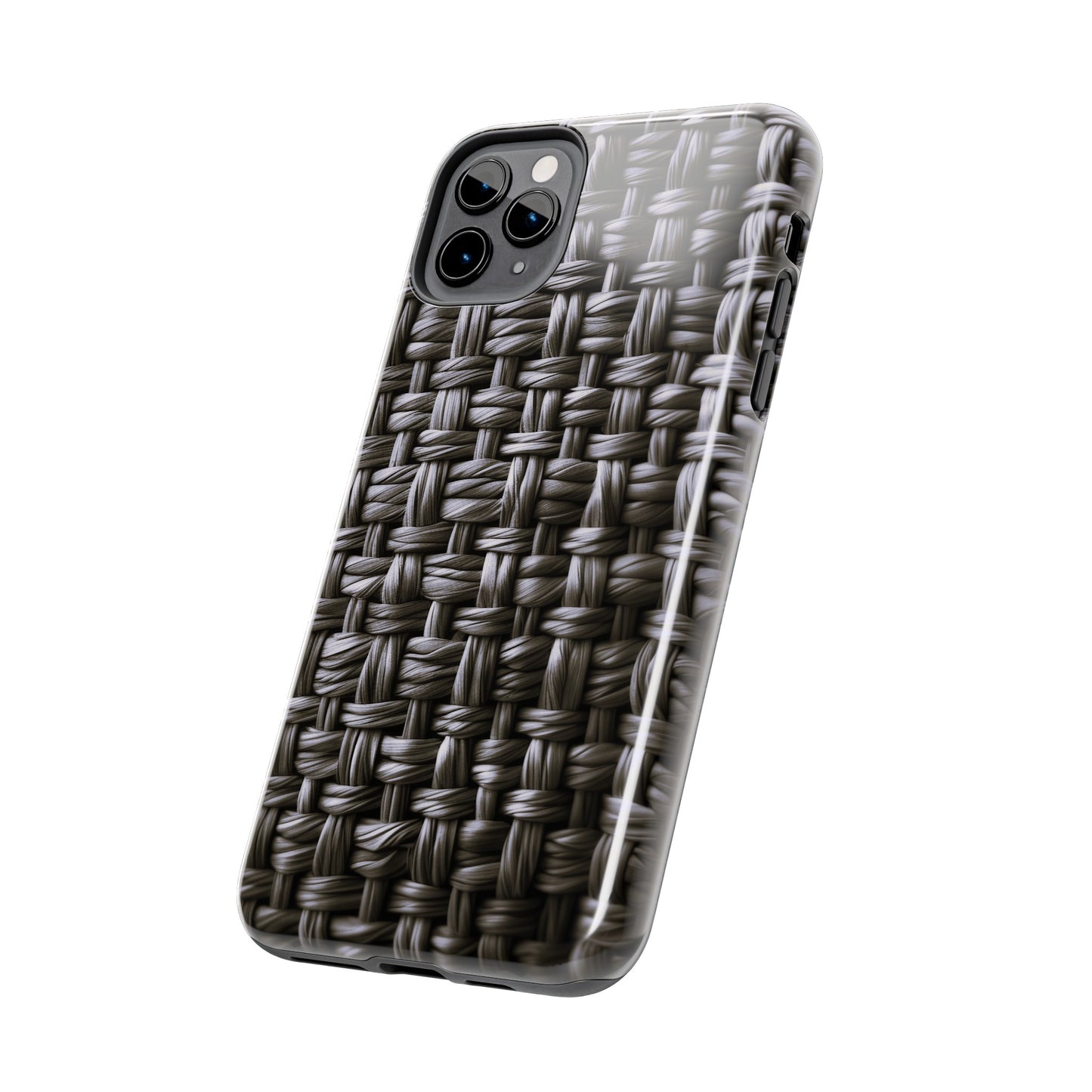 Black Basket Weave Design Tough iPhone Case