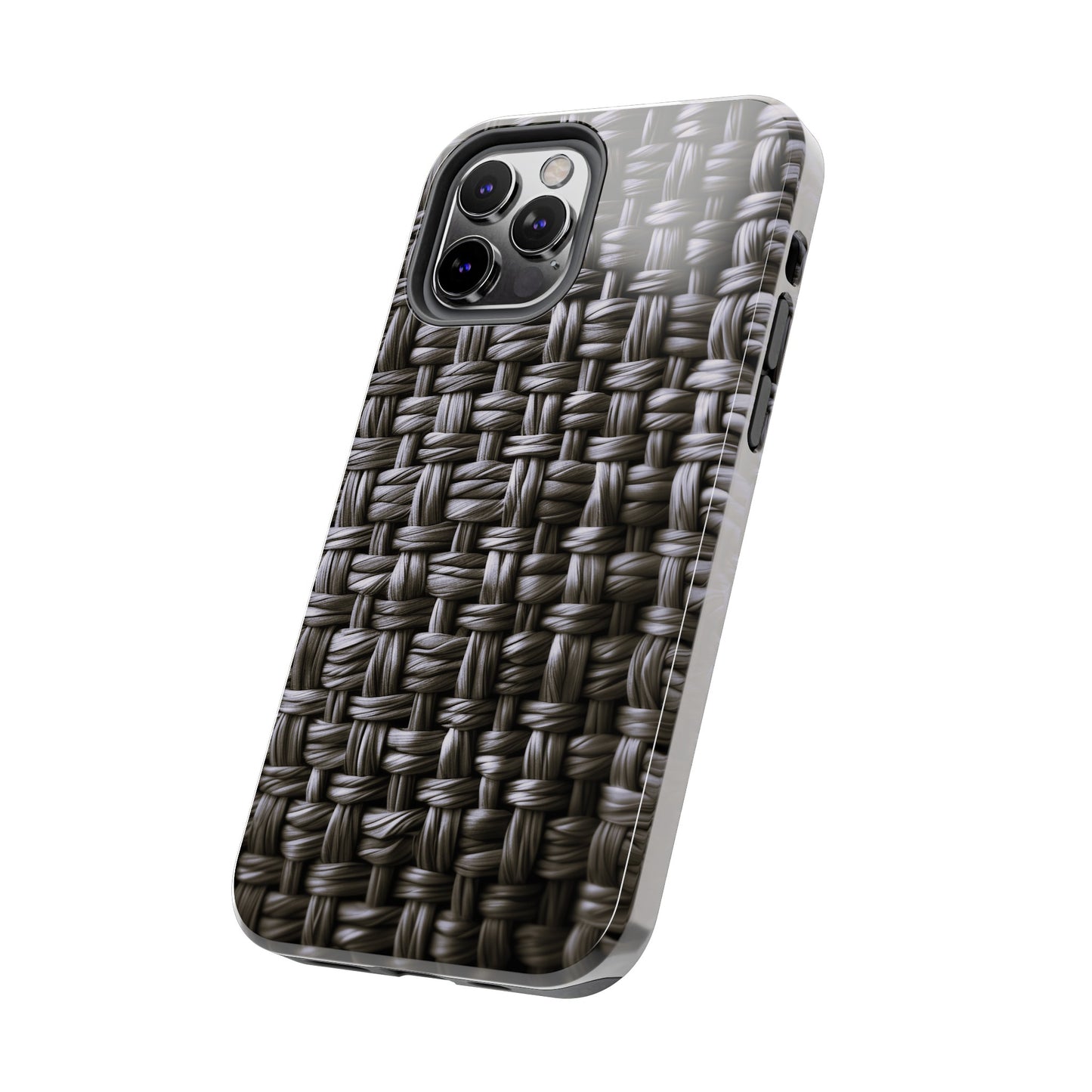 Black Basket Weave Design Tough iPhone Case