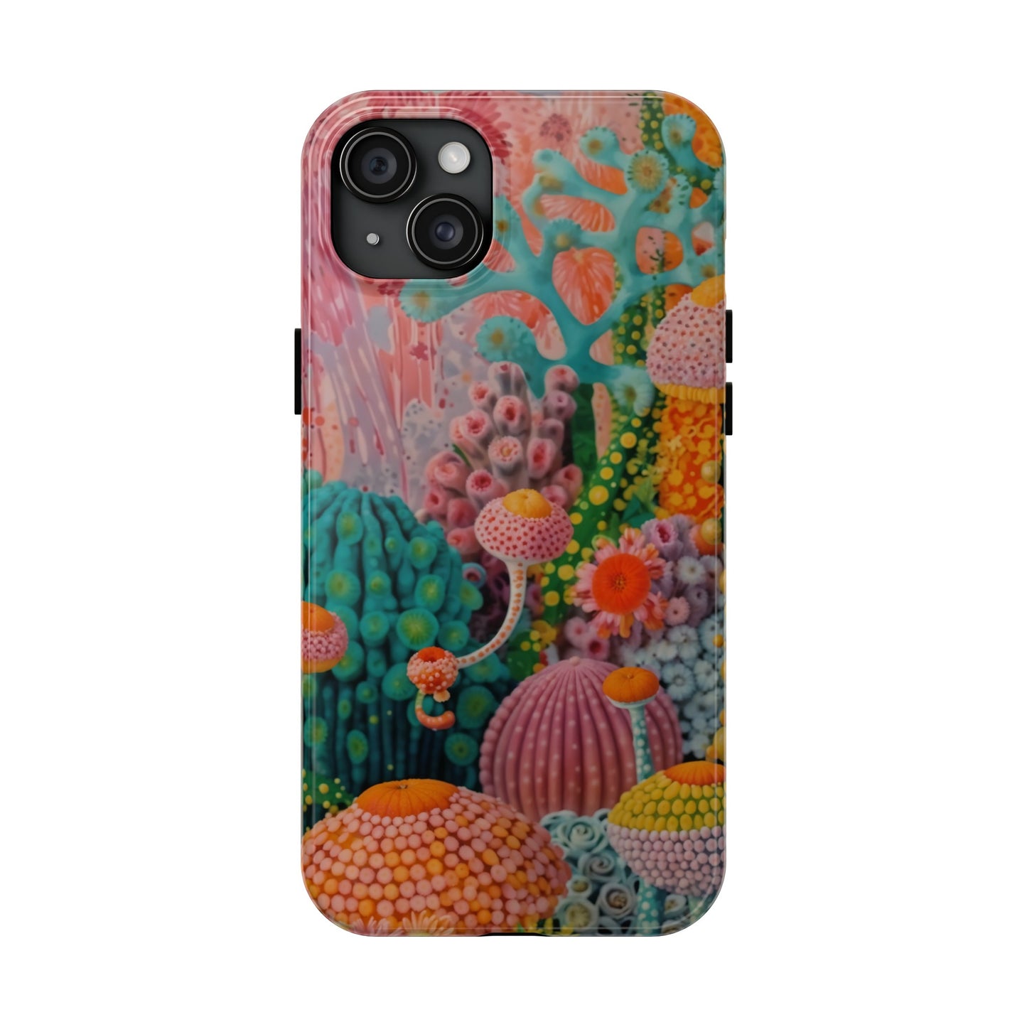 Colorful Japanese Art Print Design Inspired By Yayoi Kusama, Tough Impact Resistant 2-piece design iPhone Case