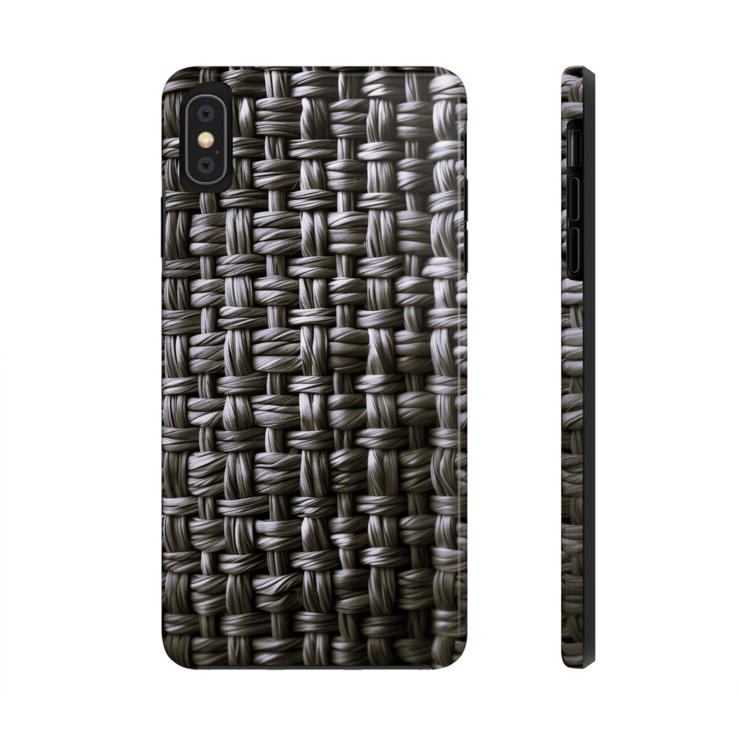 Black Basket Weave Design Tough iPhone Case