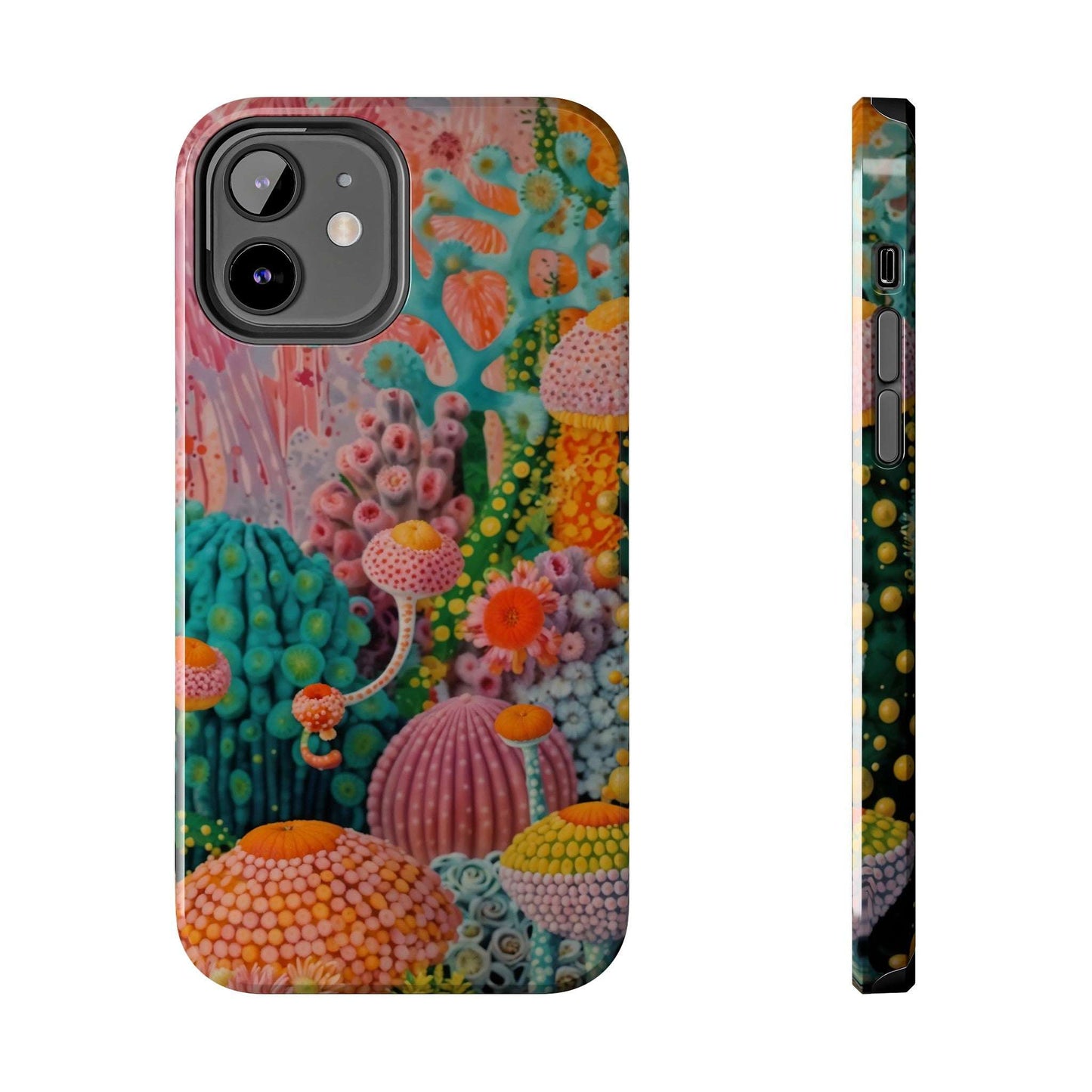 Colorful Japanese Art Print Design Inspired By Yayoi Kusama, Tough Impact Resistant 2-piece design iPhone Case