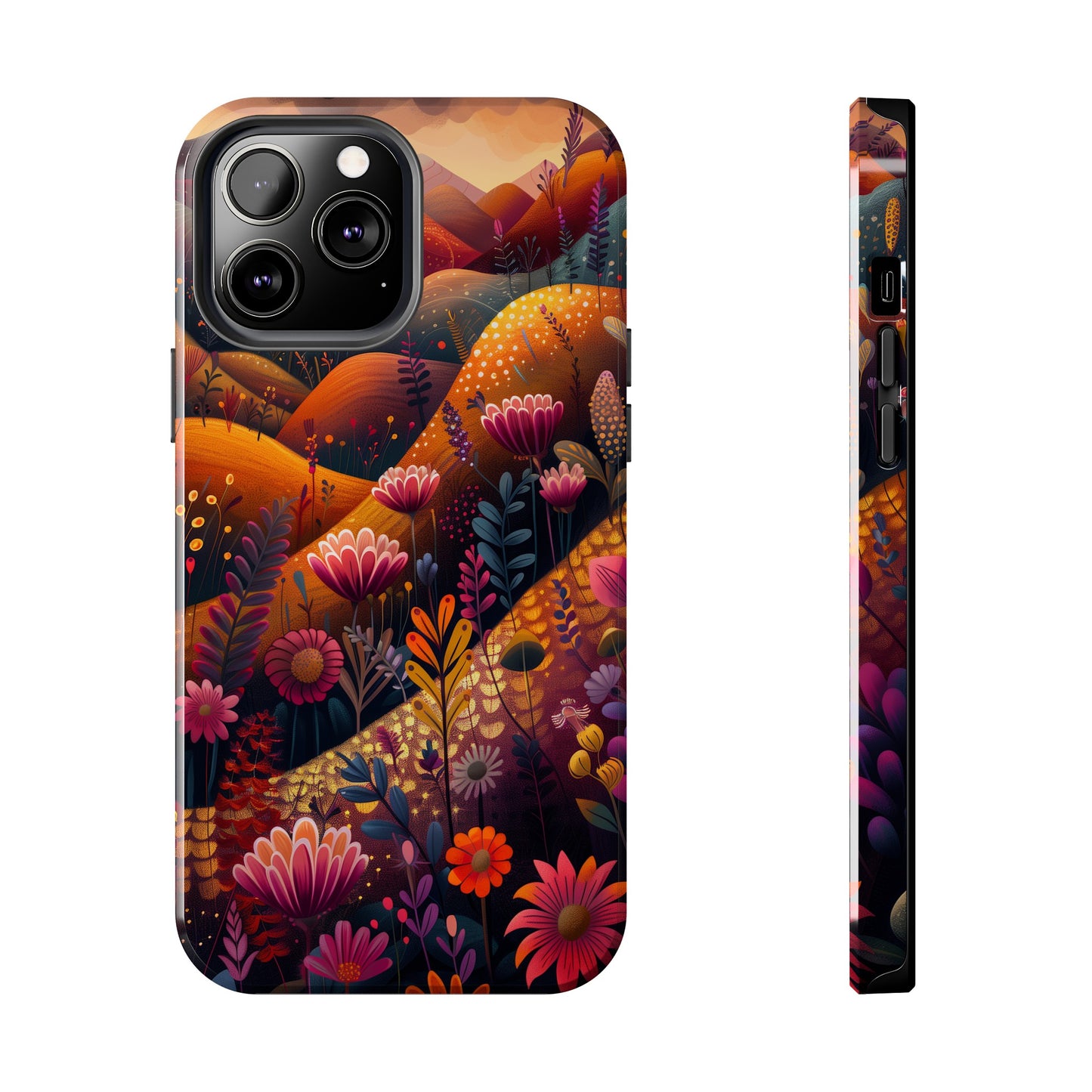 Colorful Japanese Art Print Design, Tough iPhone Case