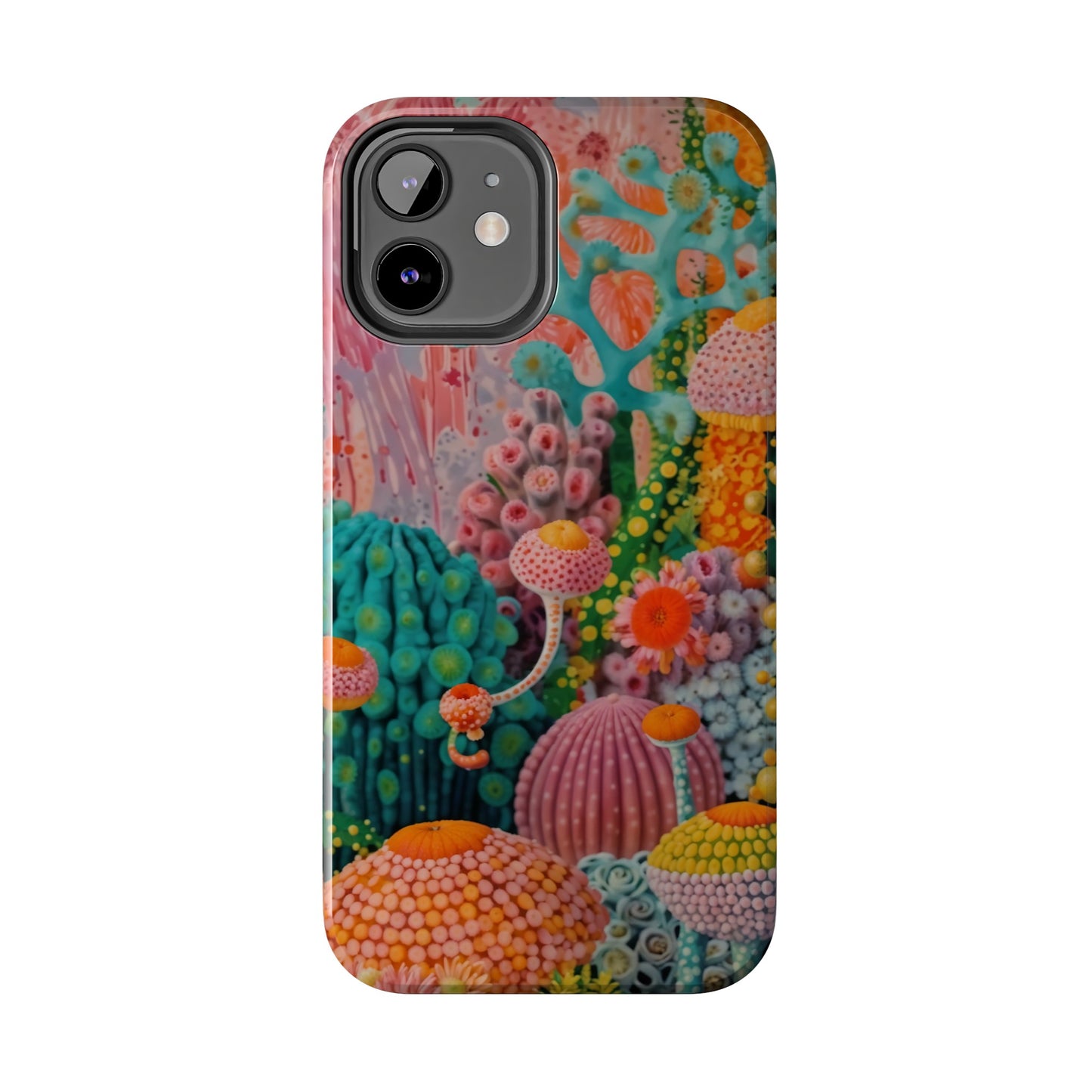 Colorful Japanese Art Print Design Inspired By Yayoi Kusama, Tough Impact Resistant 2-piece design iPhone Case