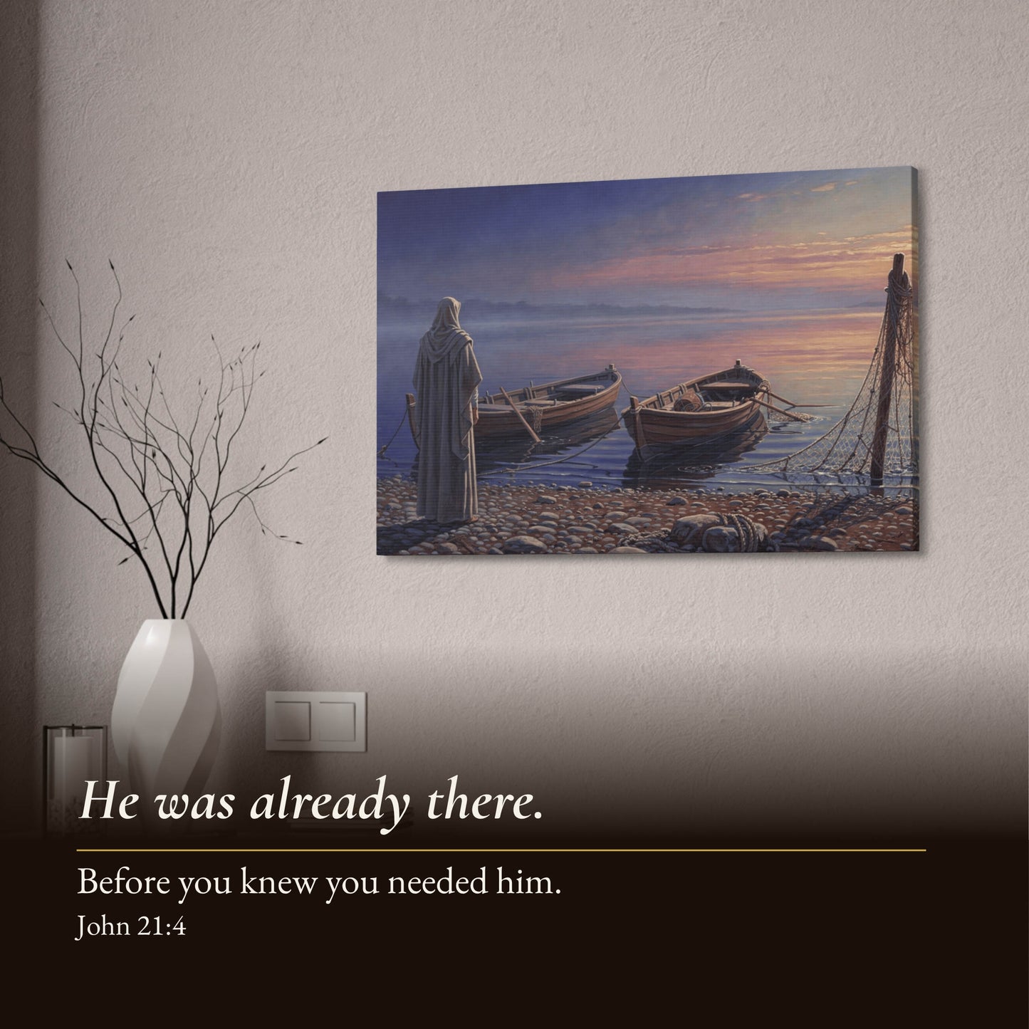 Sea of Galilee Shore, Jesus Canvas Wall Art
