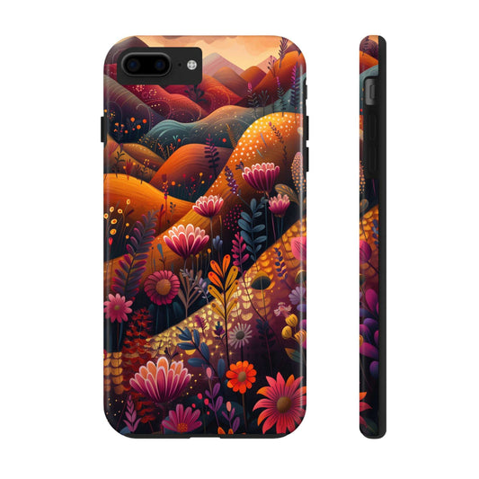 Colorful Japanese Art Print Design, Tough iPhone Case