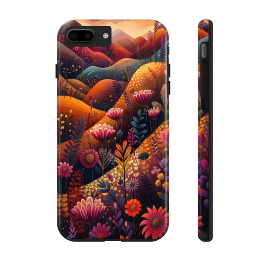 Colorful Japanese Art Print Design, Tough iPhone Case