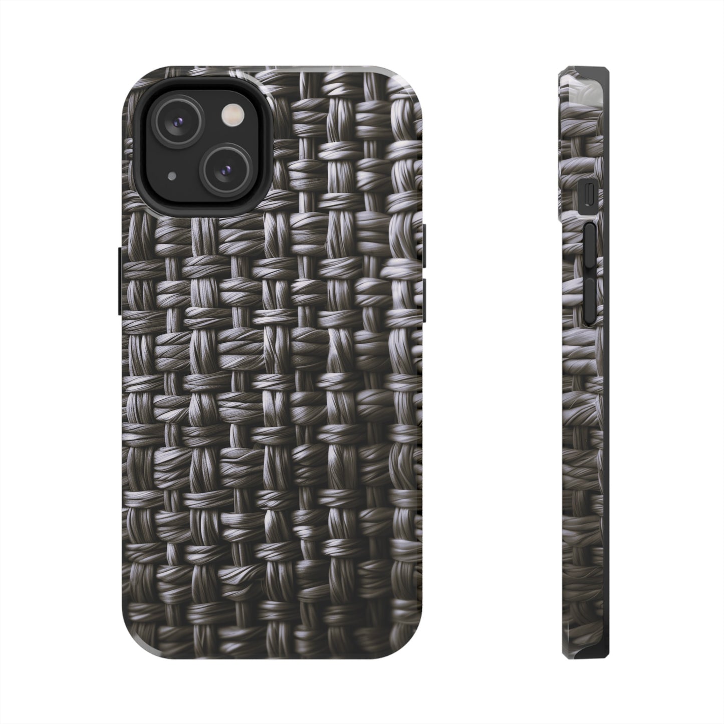 Black Basket Weave Design Tough iPhone Case