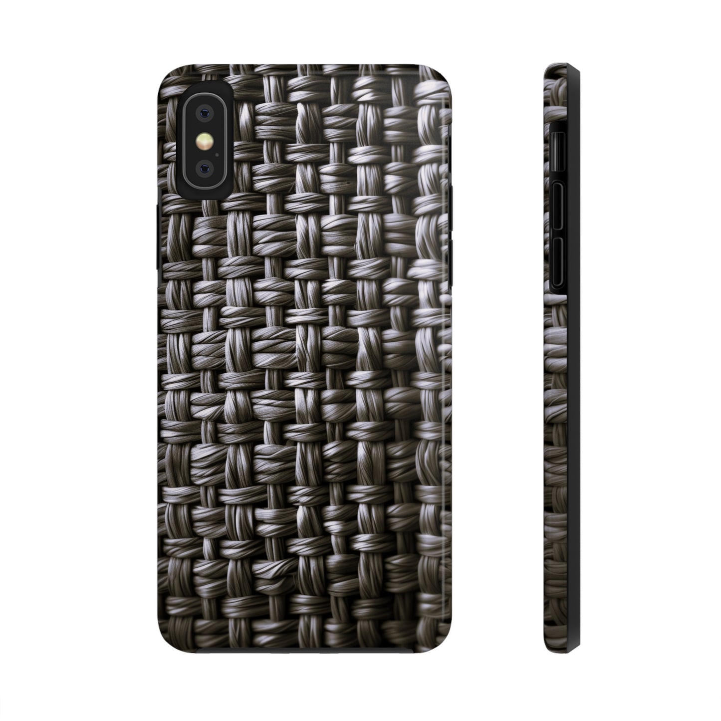 Black Basket Weave Design Tough iPhone Case