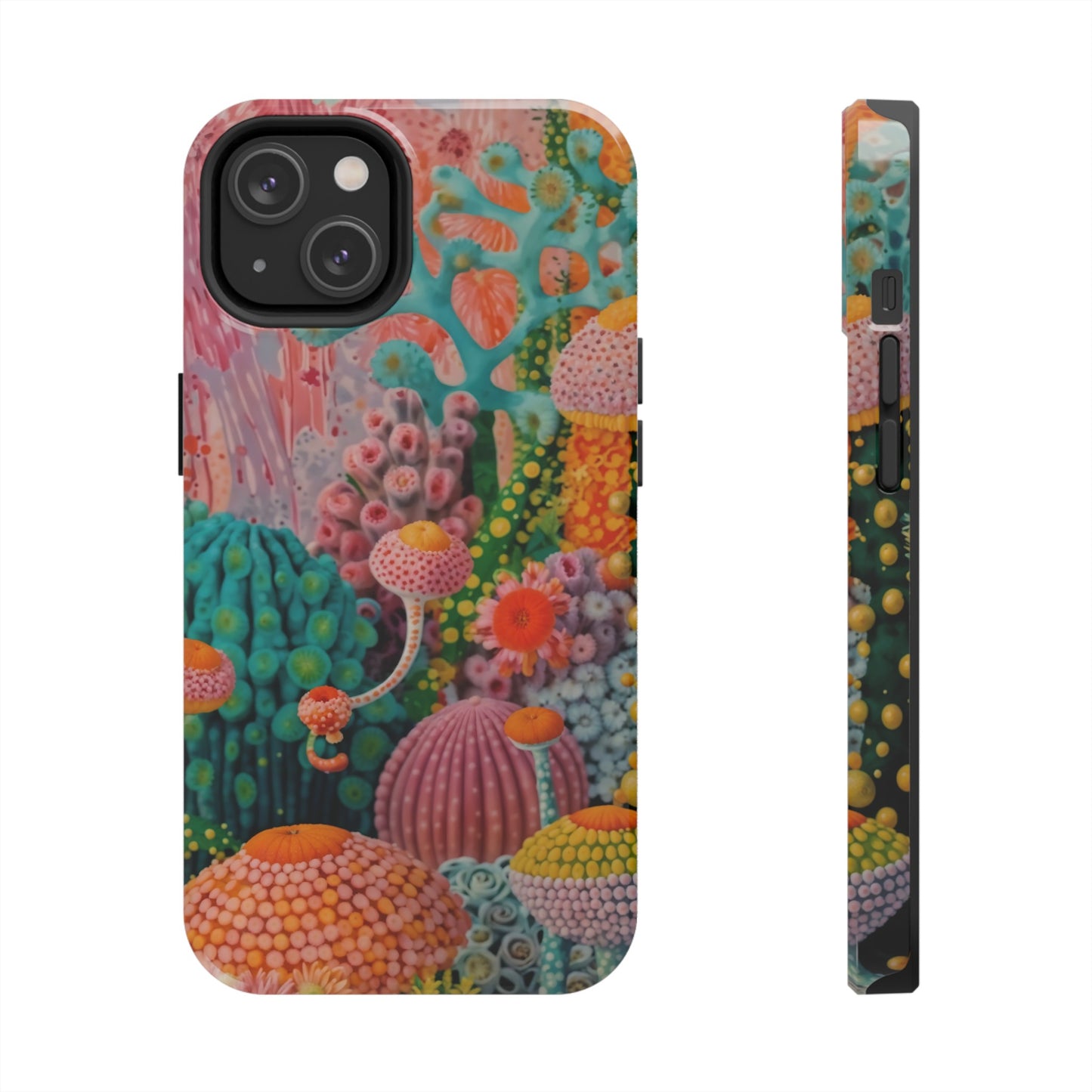 Colorful Japanese Art Print Design Inspired By Yayoi Kusama, Tough Impact Resistant 2-piece design iPhone Case