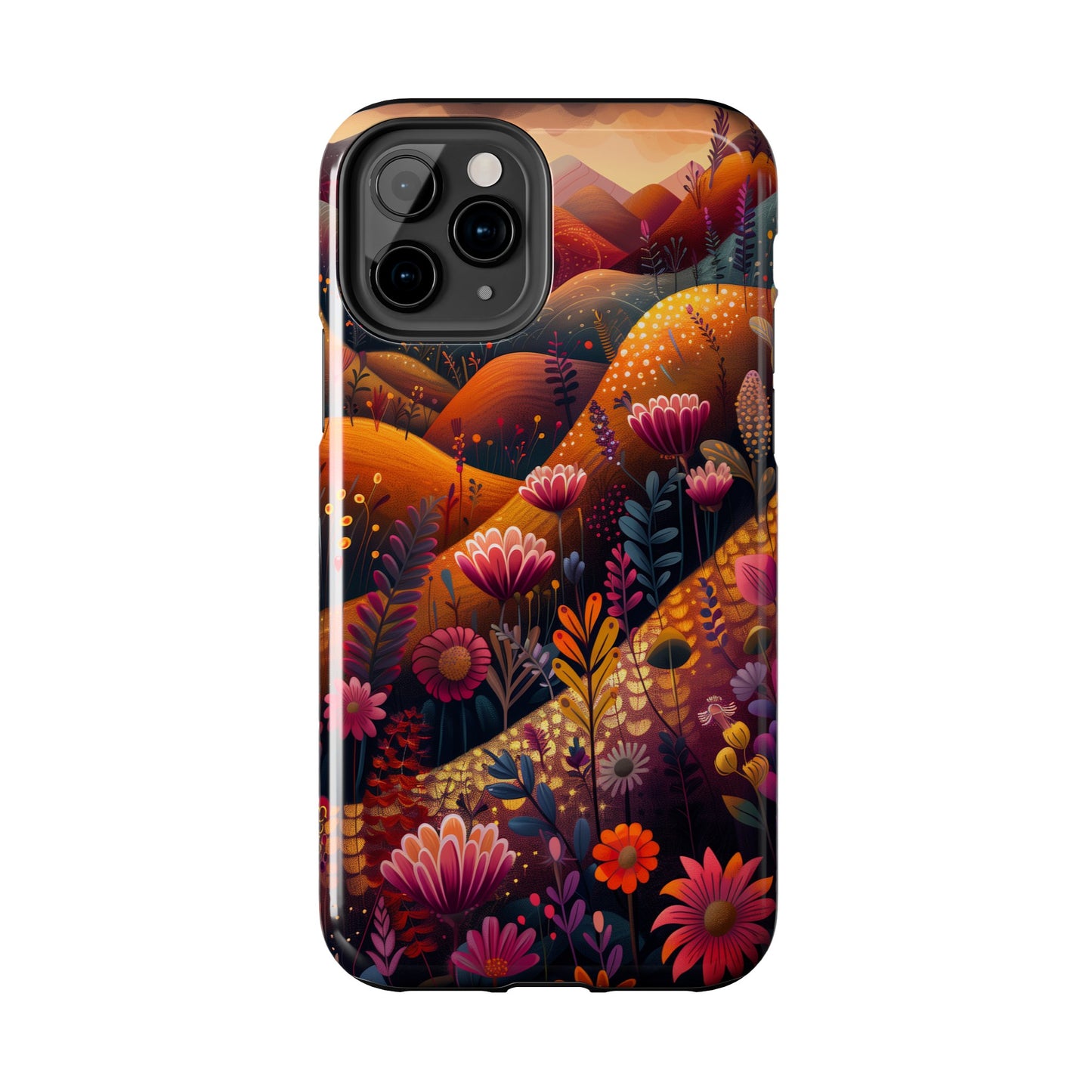 Colorful Japanese Art Print Design, Tough iPhone Case