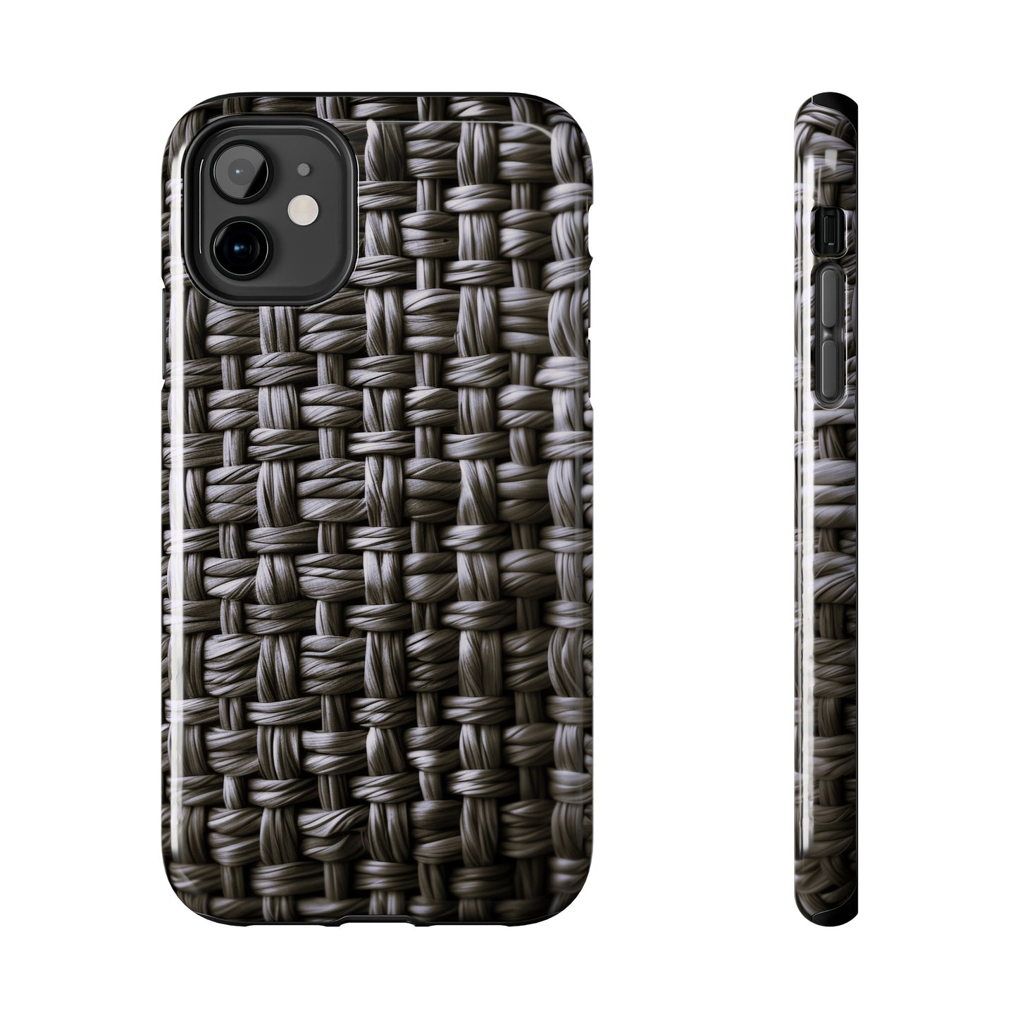 Black Basket Weave Design Tough iPhone Case