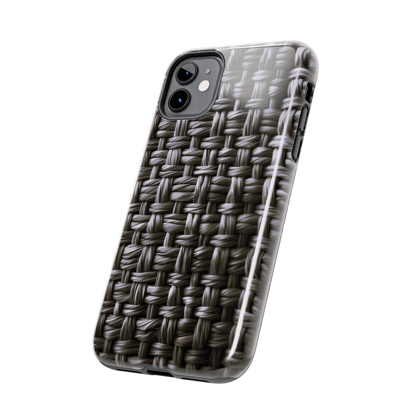 Black Basket Weave Design Tough iPhone Case