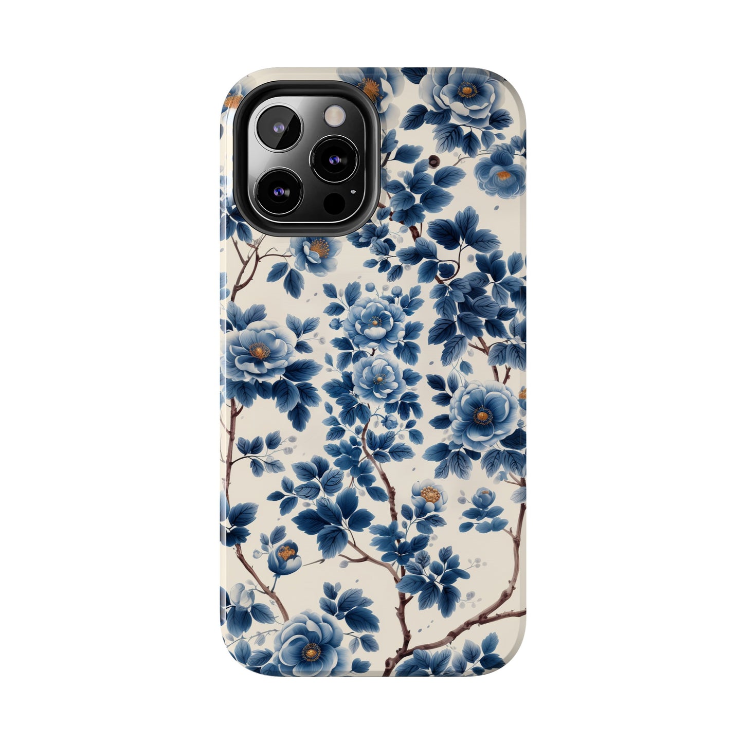 Blue Flowers Tough iPhone Case Chinese Porcelain Artwork