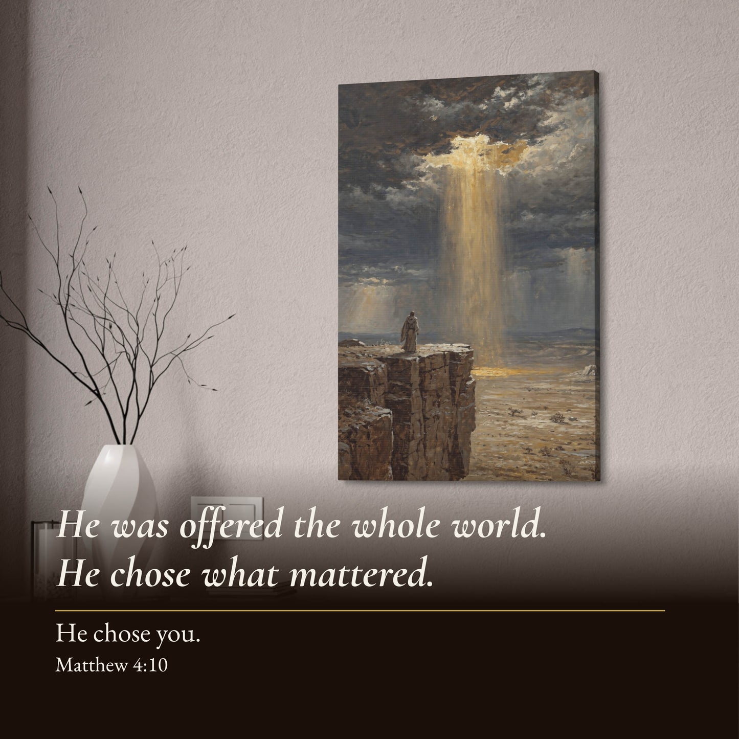 Wilderness Temptation Overlook, Jesus Canvas Wall Art