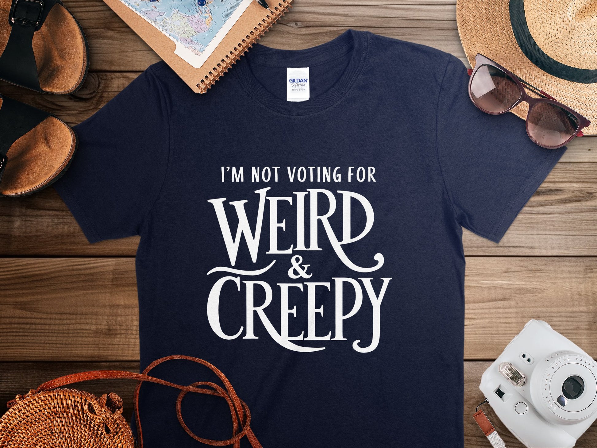 Not Voting For Weird and Creepy T-Shirt Kamala Harris For President