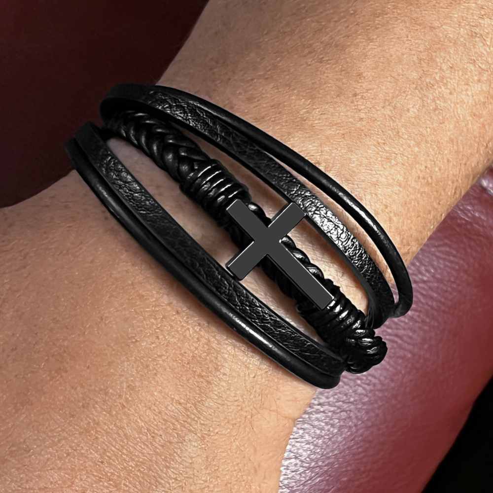 Men's Cross Bracelet Gift for Him: "You're the Best Thing"