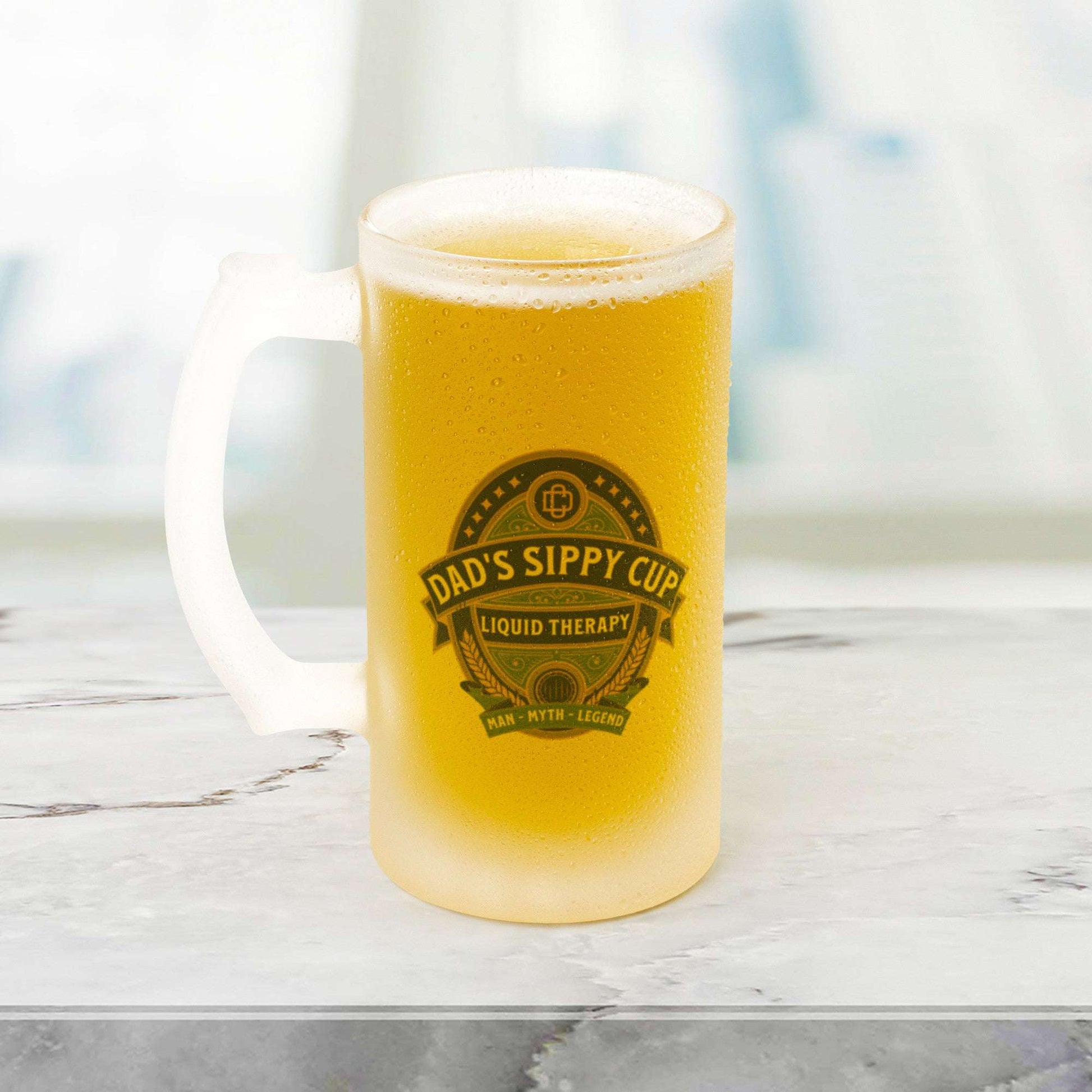 Dad Gift Beer Stein Mug Father’s Day Gift Birthday Gift Frosted Glass Dad’s Sippy Cup