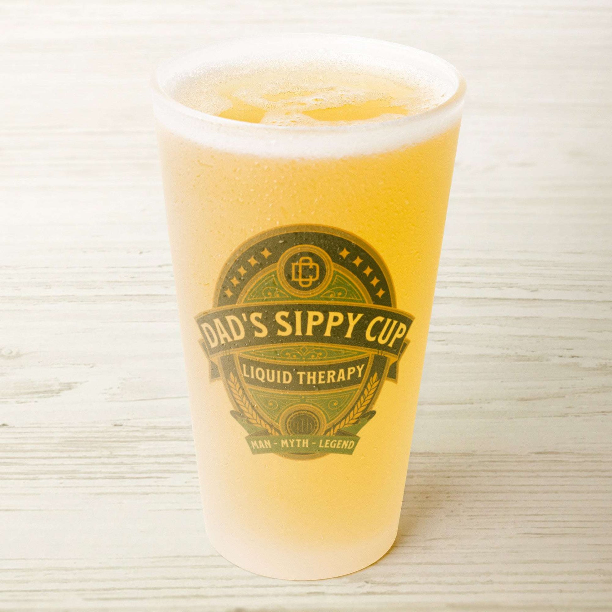 Dad Gift Beer Pint Glass -Frosted Glass Tumbler