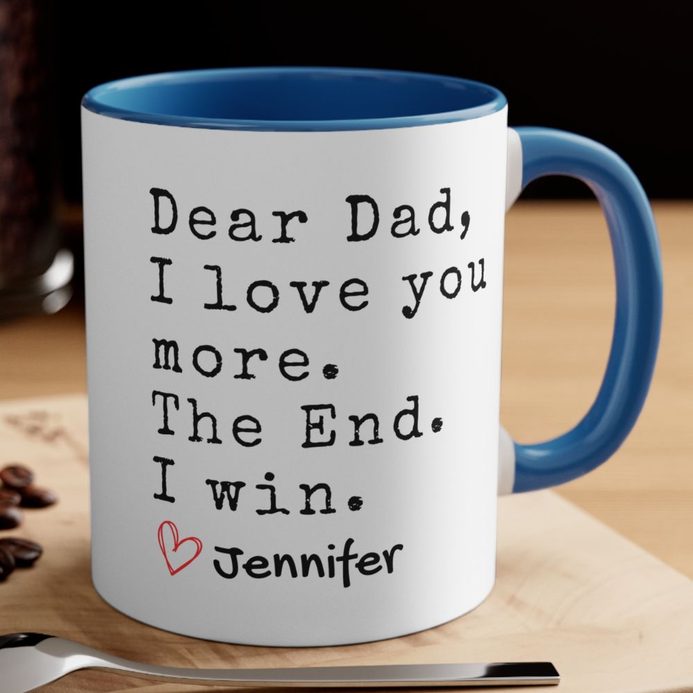 Celebrate the unbreakable bond between a father and child with our personalized dad mug. Crafted with love, this customized ceramic coffee mug is the perfect gift to honor your dad on any special occasion: Father’s Day, birthday, Christmas, Anniversary. Funny gift for the best Dad ever. Personalize with your name and let each sip be a reminder of the love and appreciation you have for him. Order now and create lasting memories with this unique and thoughtful gift.