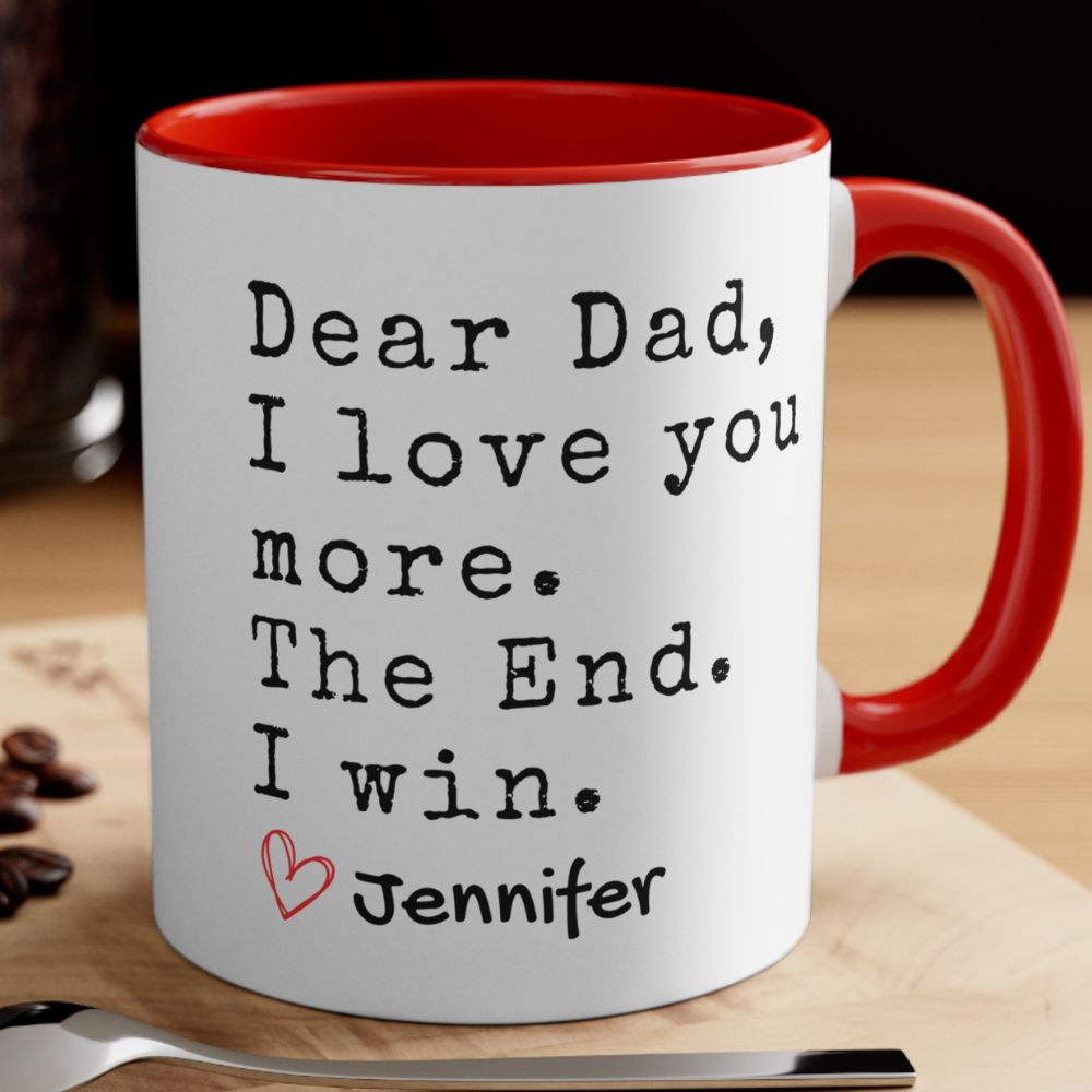 Celebrate the unbreakable bond between a father and child with our personalized dad mug. Crafted with love, this customized ceramic coffee mug is the perfect gift to honor your dad on any special occasion: Father’s Day, birthday, Christmas, Anniversary. Funny gift for the best Dad ever. Personalize with your name and let each sip be a reminder of the love and appreciation you have for him. Order now and create lasting memories with this unique and thoughtful gift.